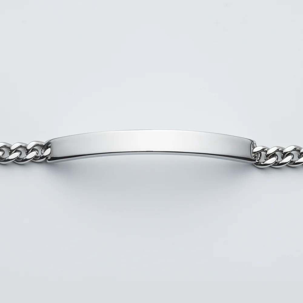 Men's ID Bracelet Bold Silver