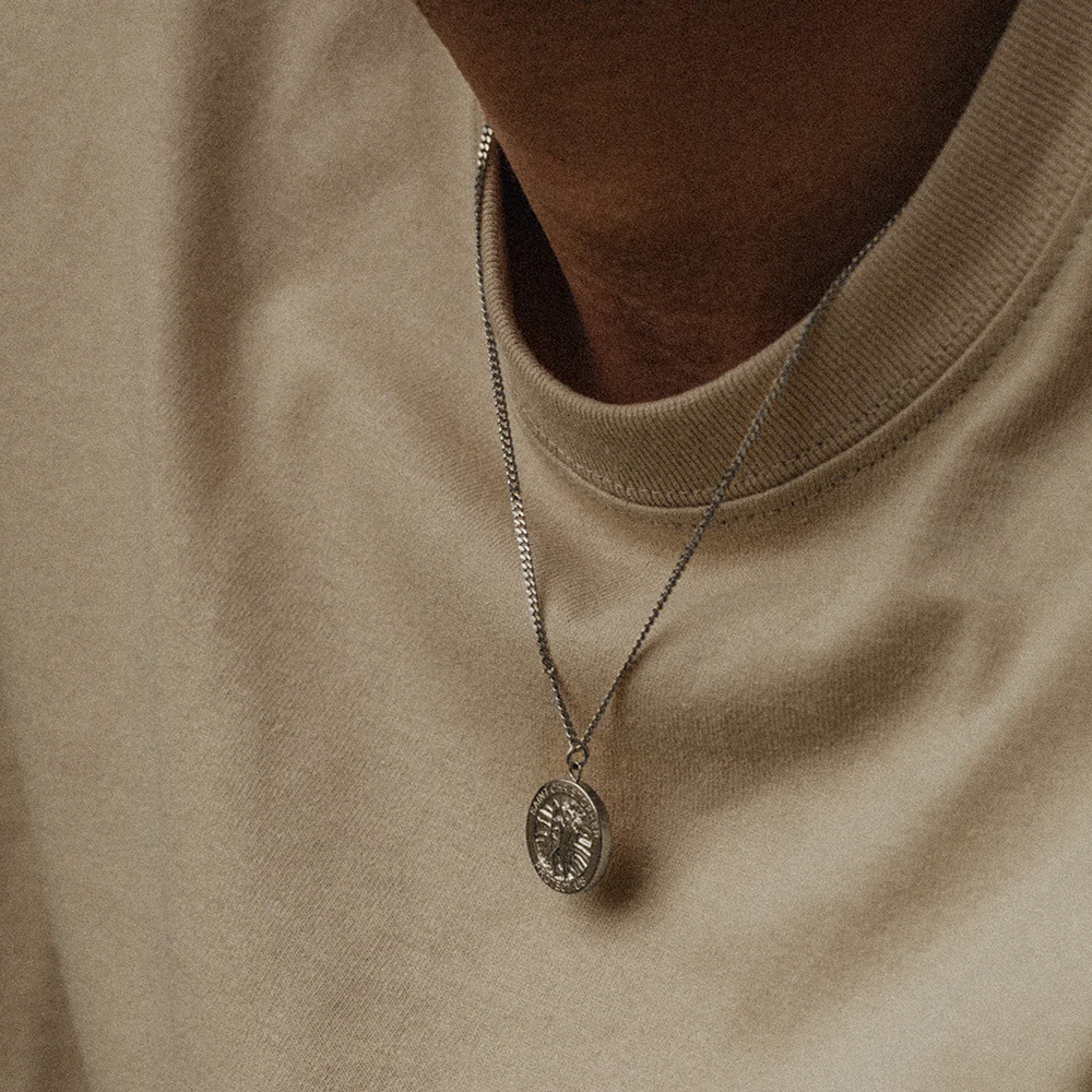 Men's St. Christopher Necklace Silver