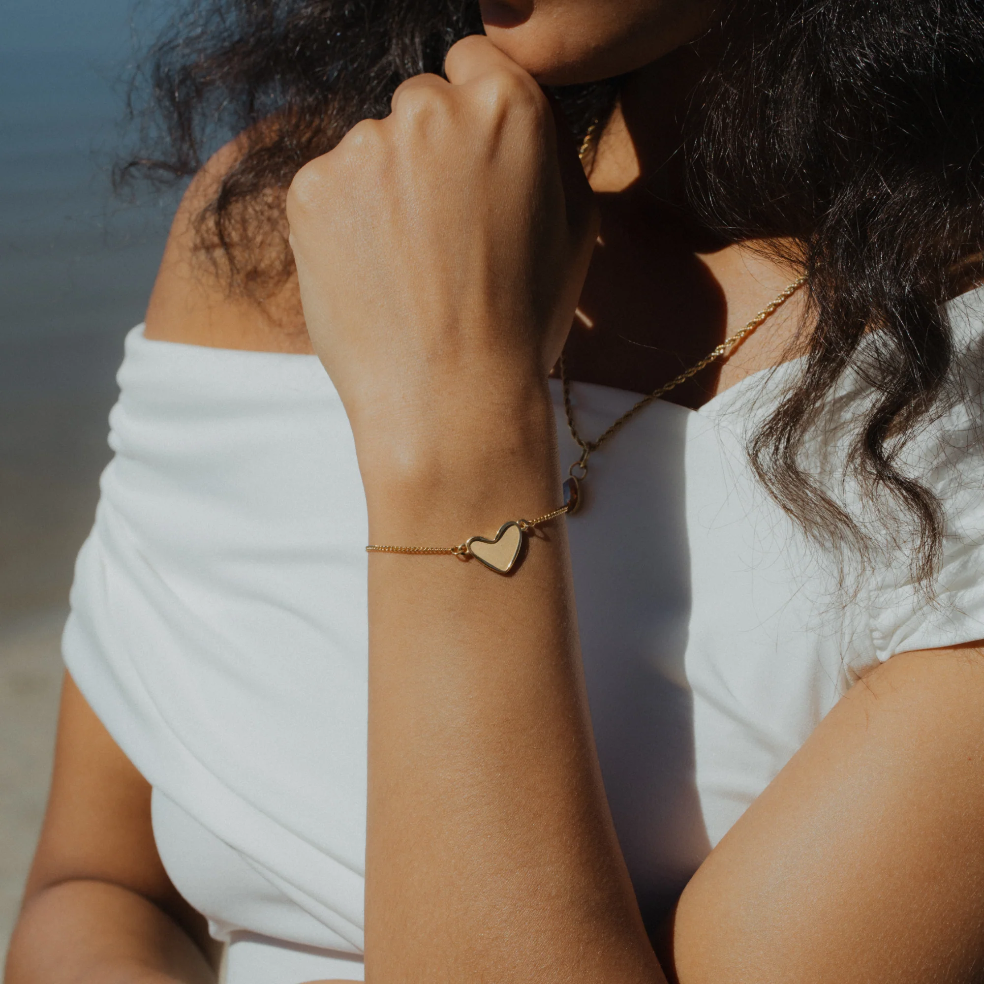 Engravable Heart Bracelet Gold