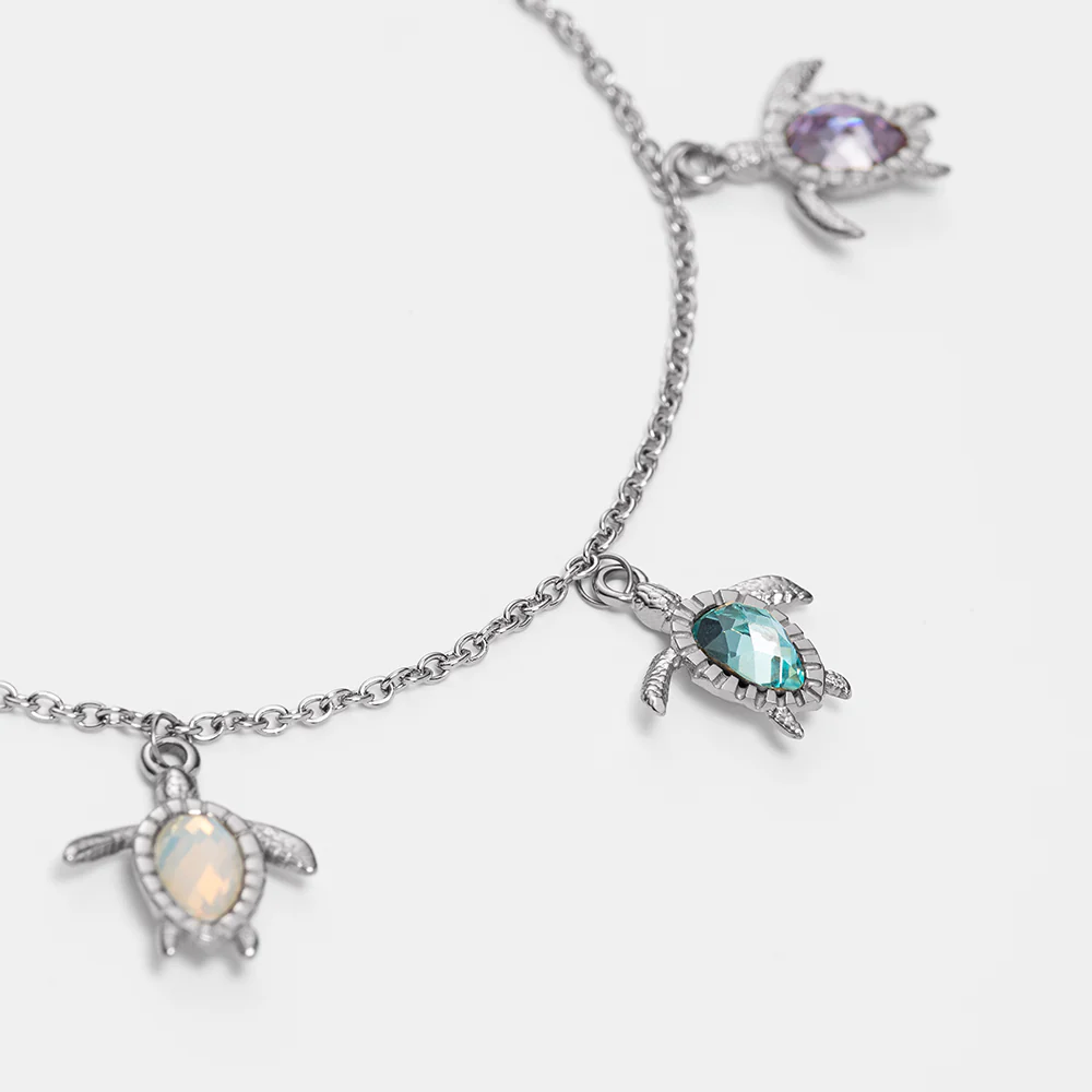 Turtle Rainbow Bracelet Silver