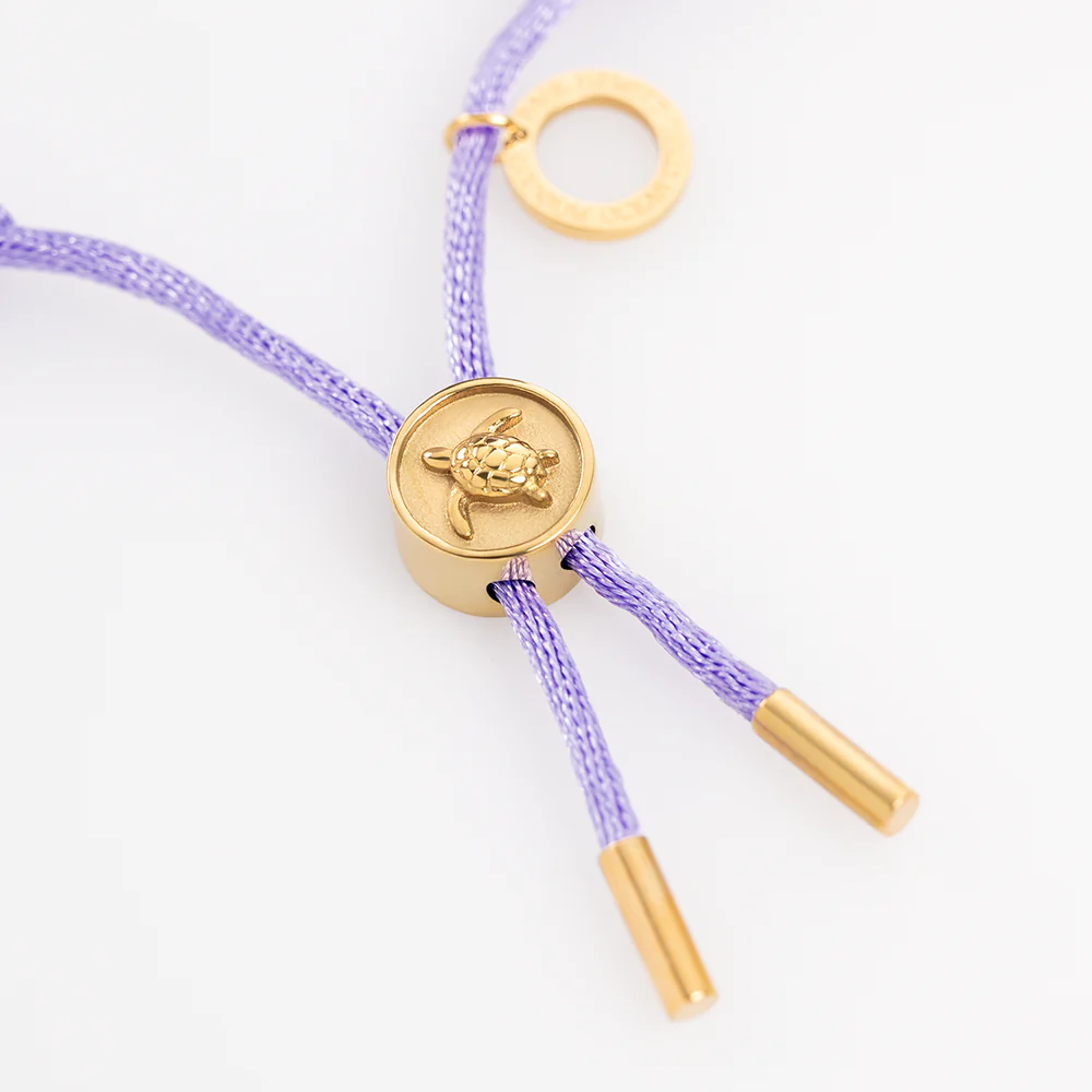 Turtle Anchor Chain Bracelet Gold Lilac