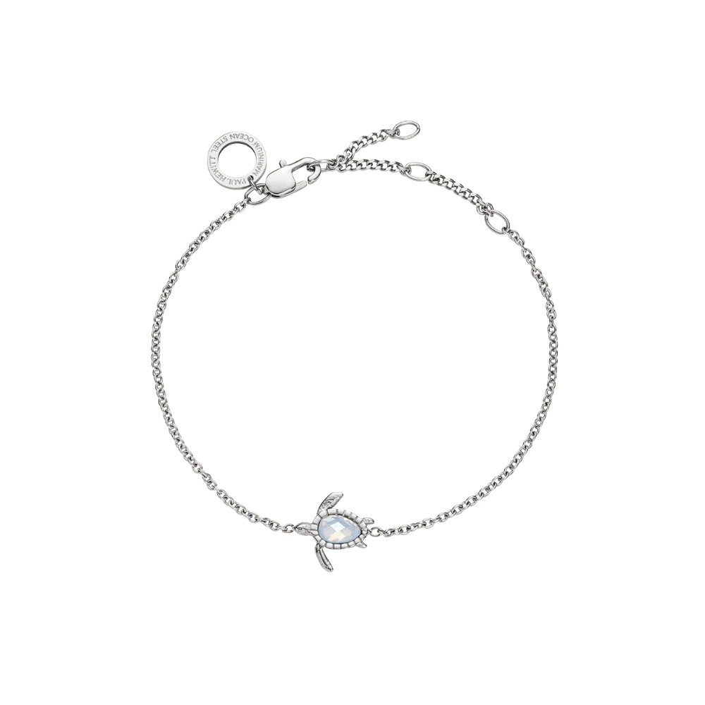 Turtle Mono Bracelet White Breeze Silver