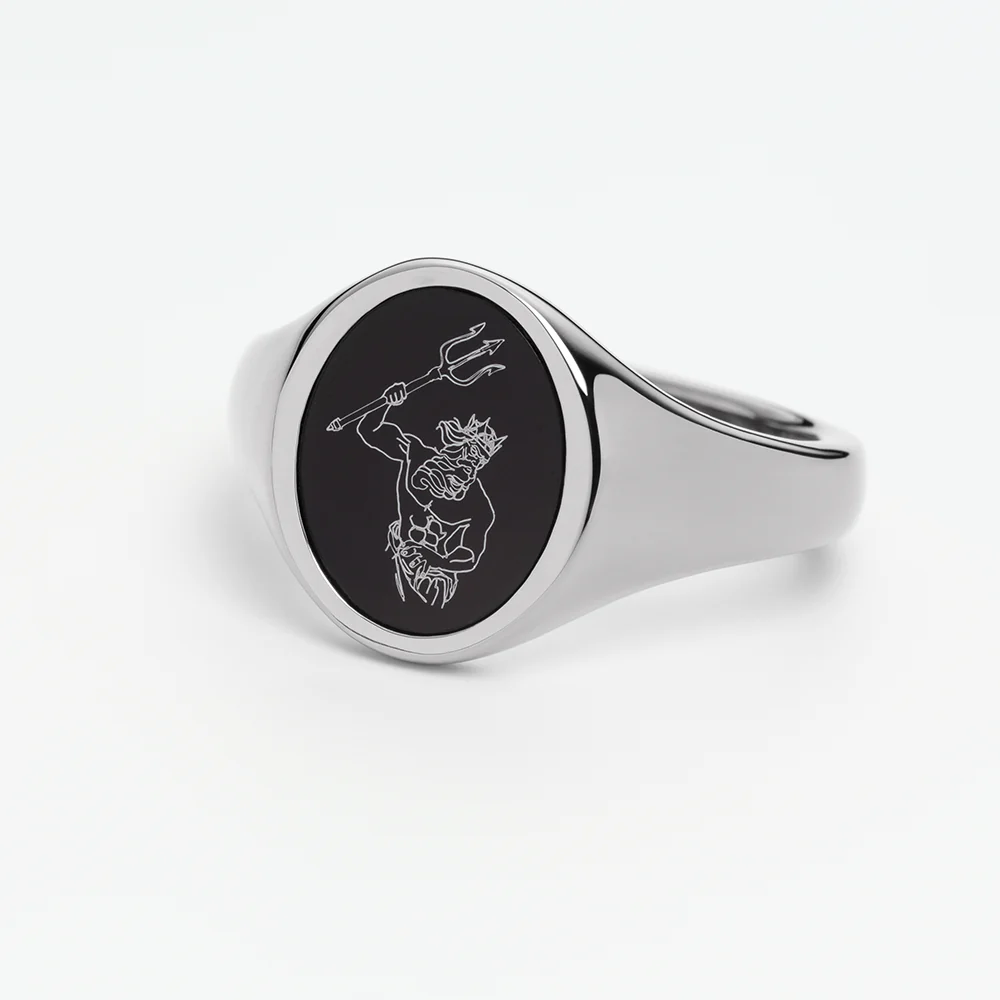 Men's Poseidon ring silver