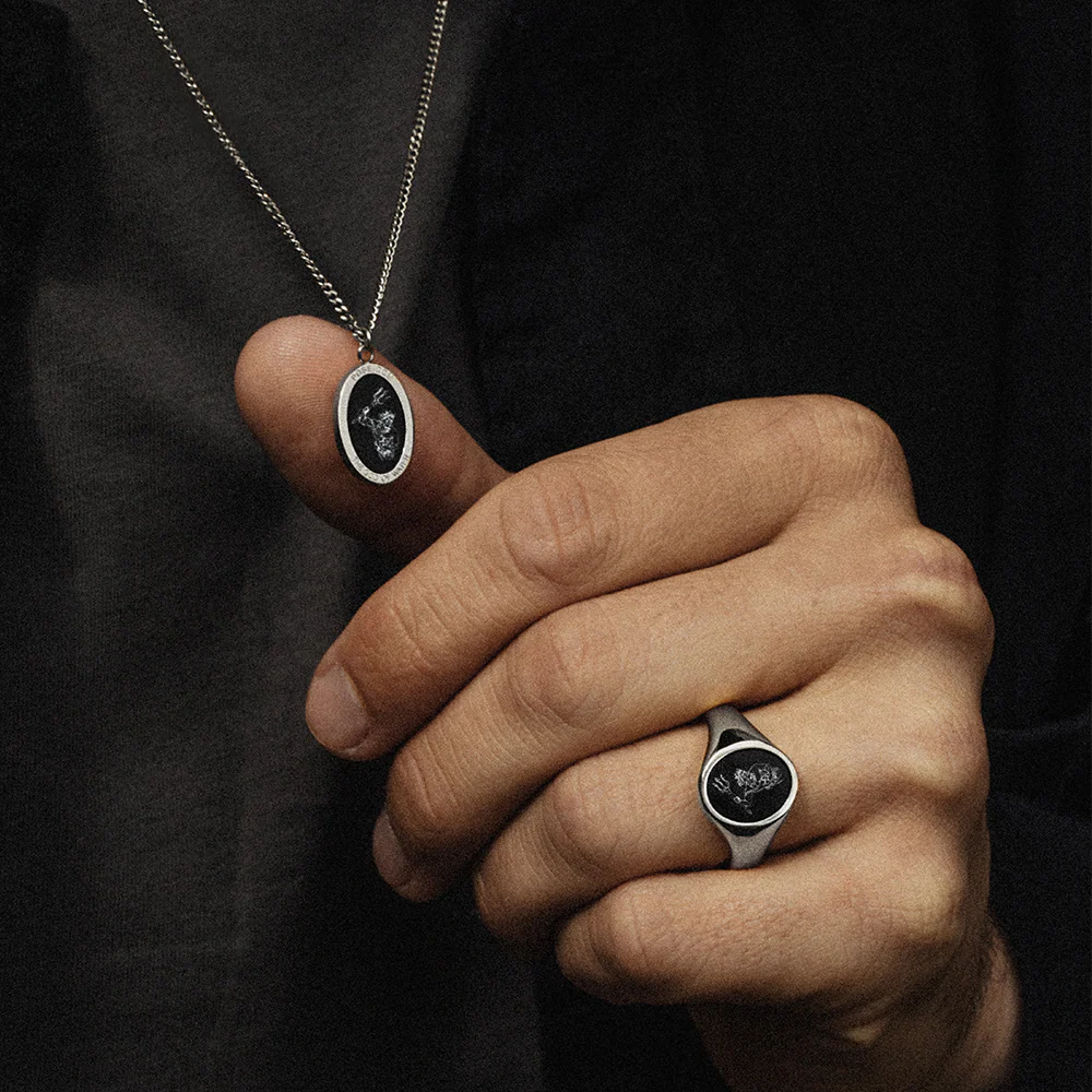 Men's Poseidon ring silver