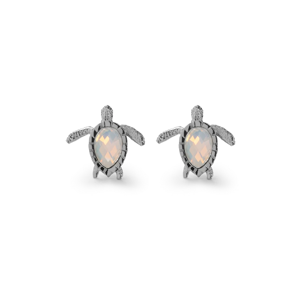 Turtle Earring White Breeze Silver