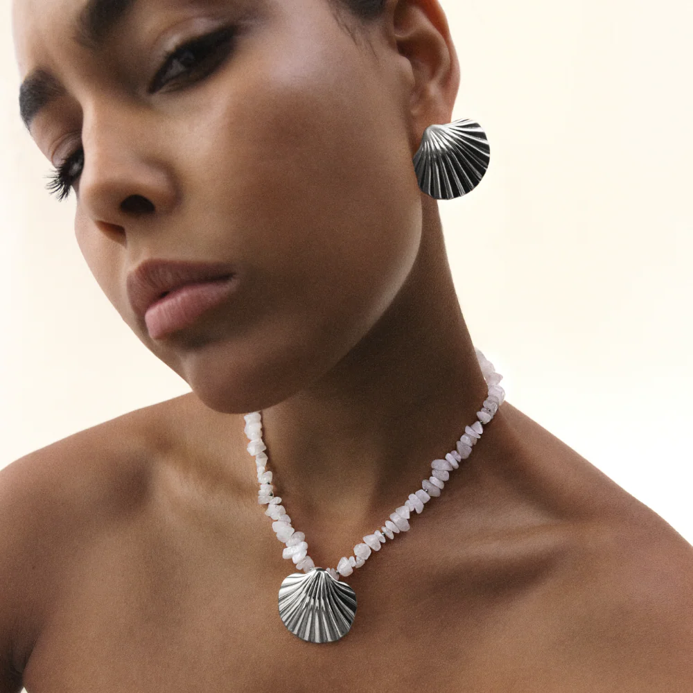 Scallop Big Necklace Silver