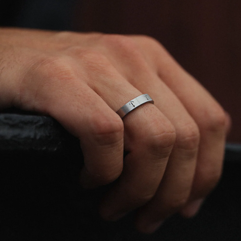 Men's Anchor ring silver