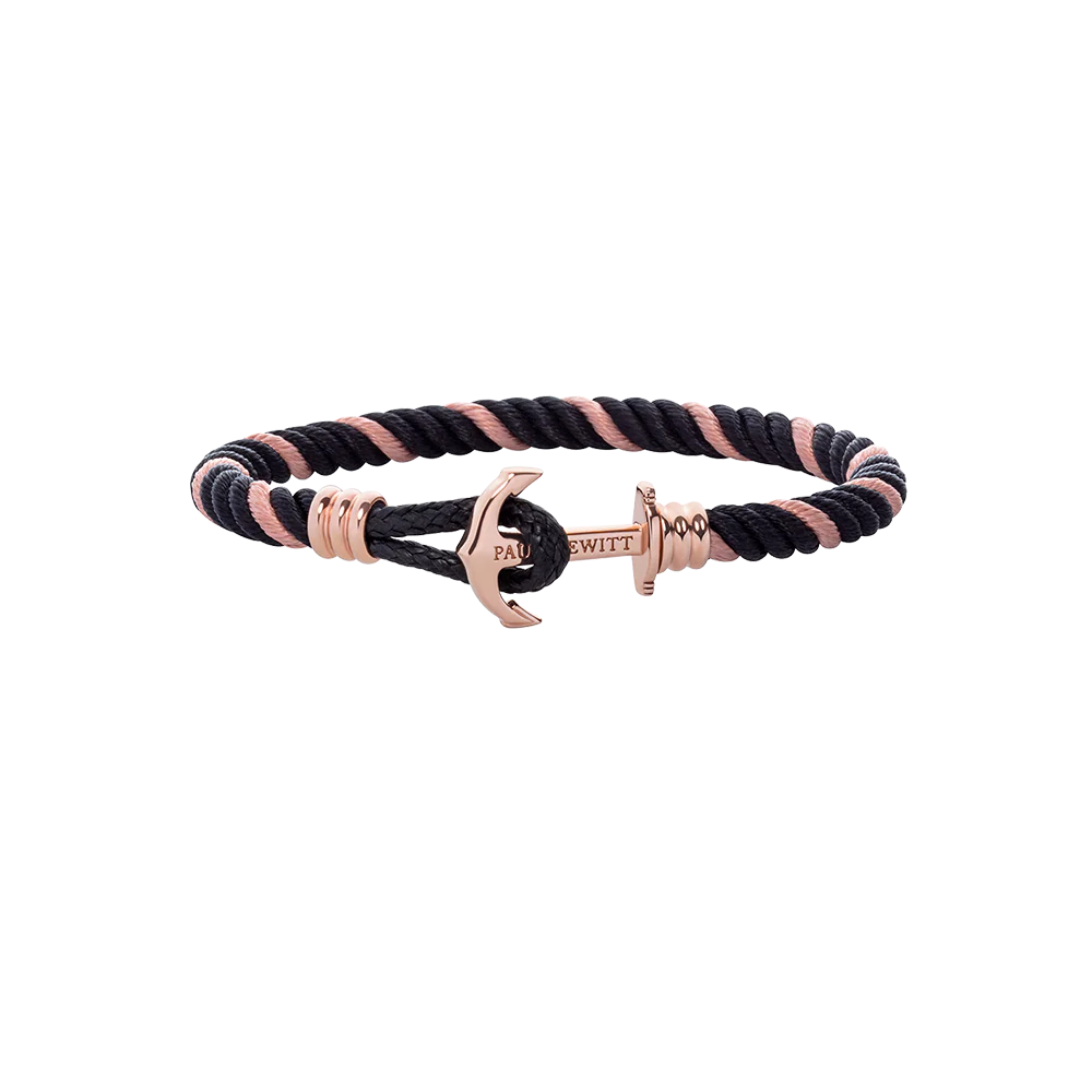 Anchor Bracelet Phrep Lite Rose Gold Nylon Pink Rose Black