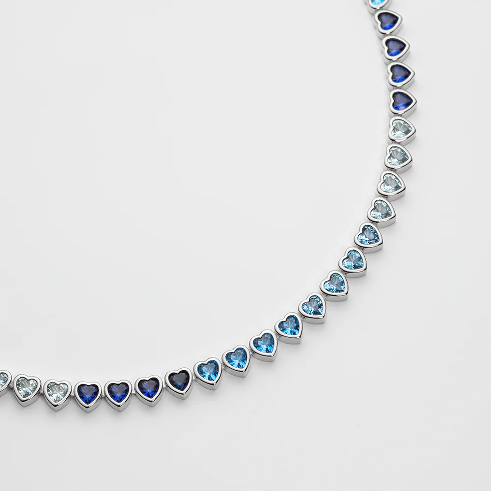 Heart of the Sea Rainbow Necklace Silver