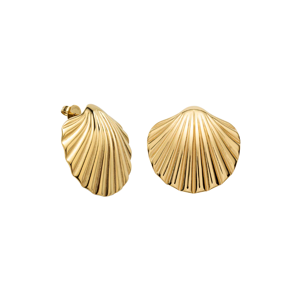Scallop Big Earring Gold