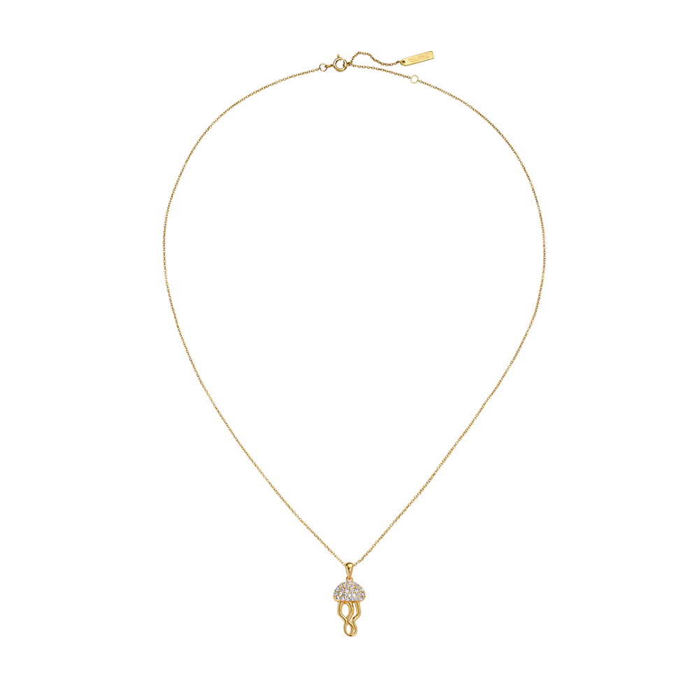 Jellyfish Necklace gold vermeil