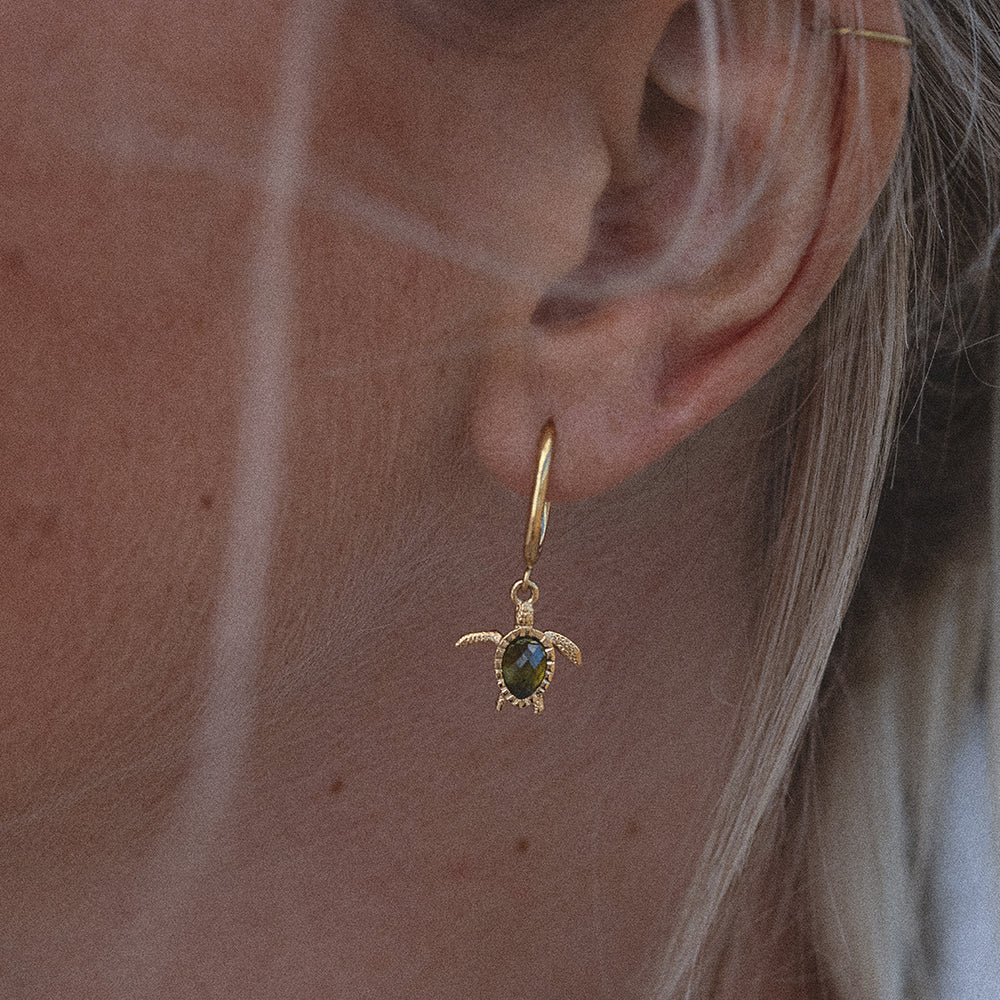 Turtle Hoops Earring Gold