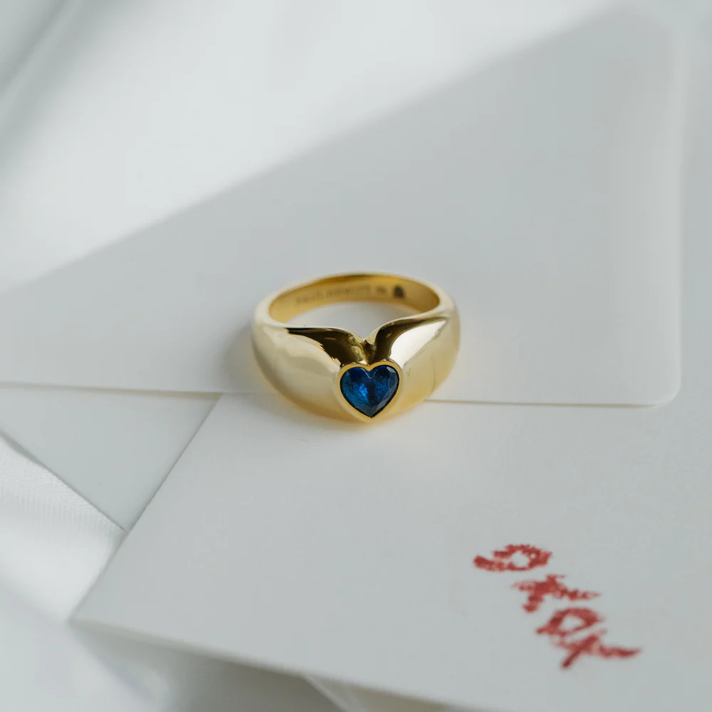 Bold Heart Ring Gold