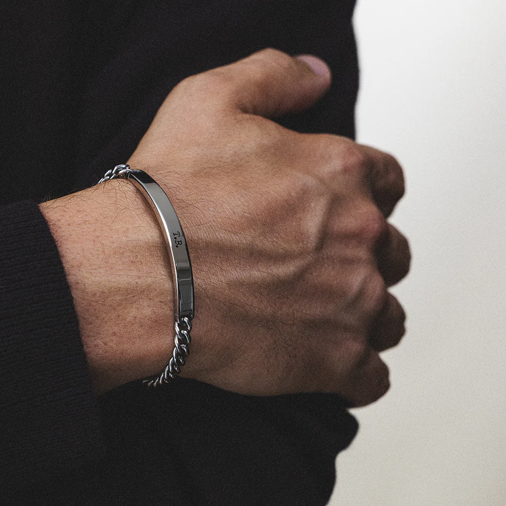 Men's ID Bracelet Medium Silver