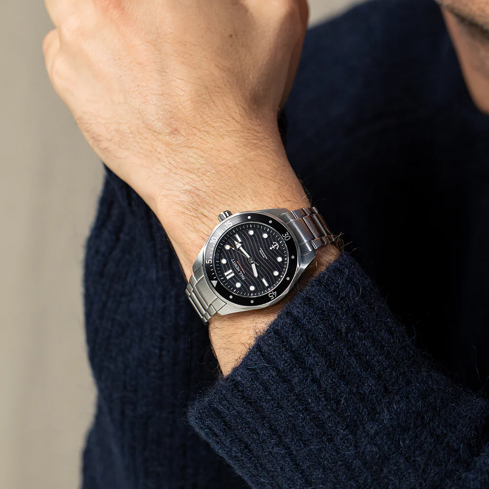 Ocean Diver Watch Silver Black