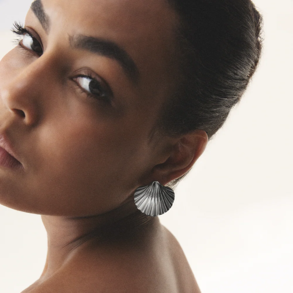 Scallop Big Earring Silver