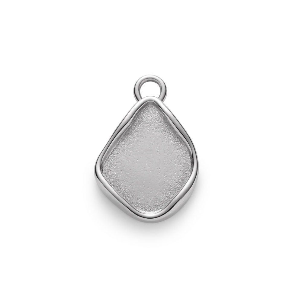 Engravable Drop Charm Silver