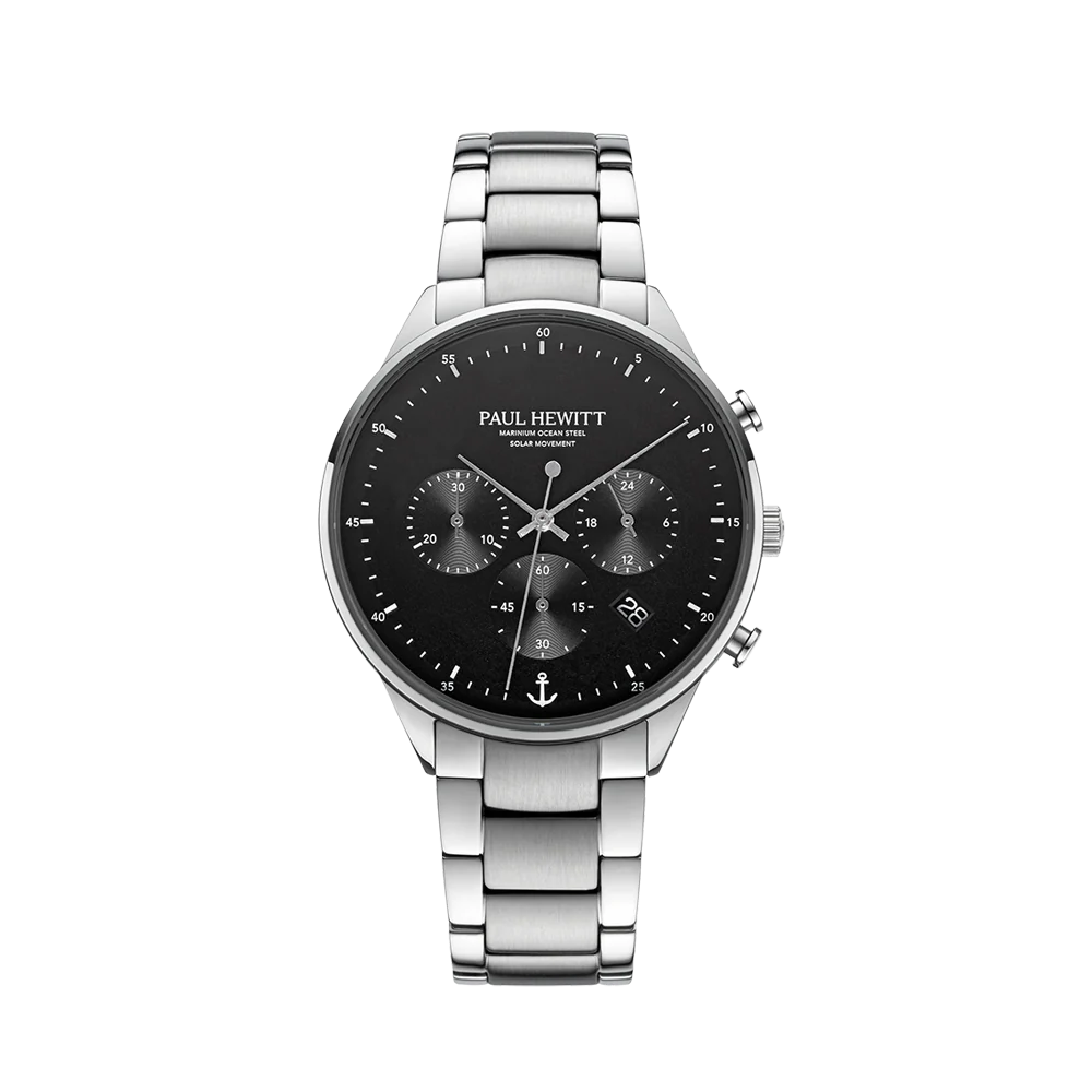 Chrono watch silver black