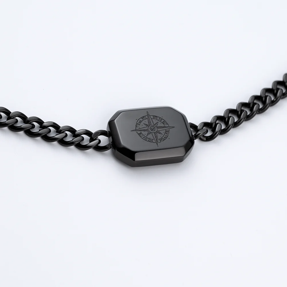Men's Windrose II Necklace Black