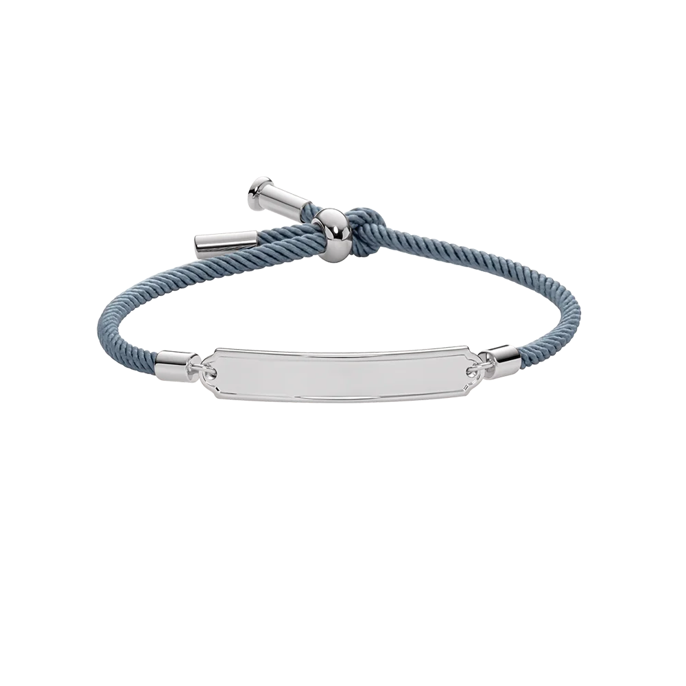 Vitamin Sea Engraved Bracelet Silver Grey