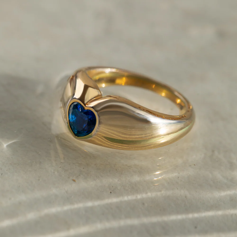 Bold Heart Ring Gold