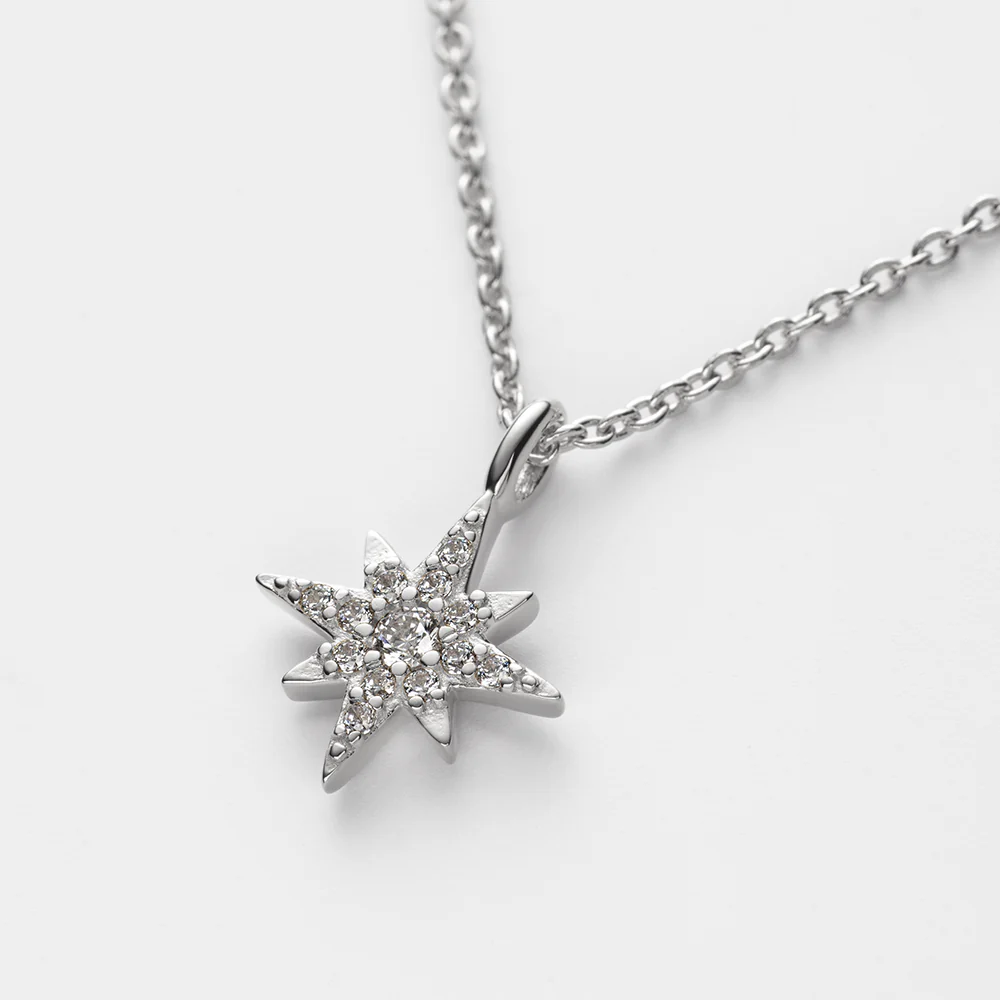 Windrose Mono Necklace Silver