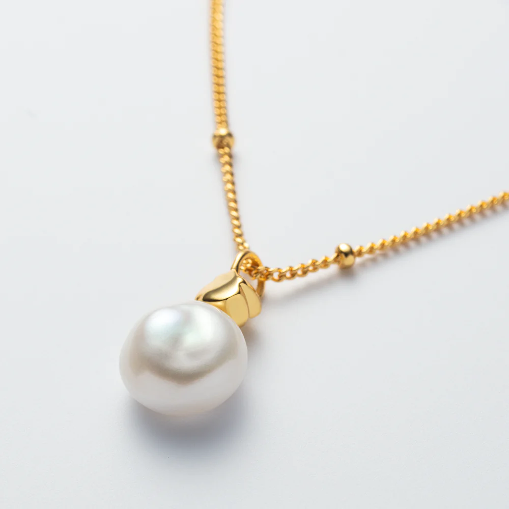 Ocean Pearl Necklace Gold