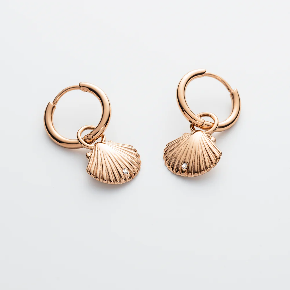 Scallop Earring Rose Gold