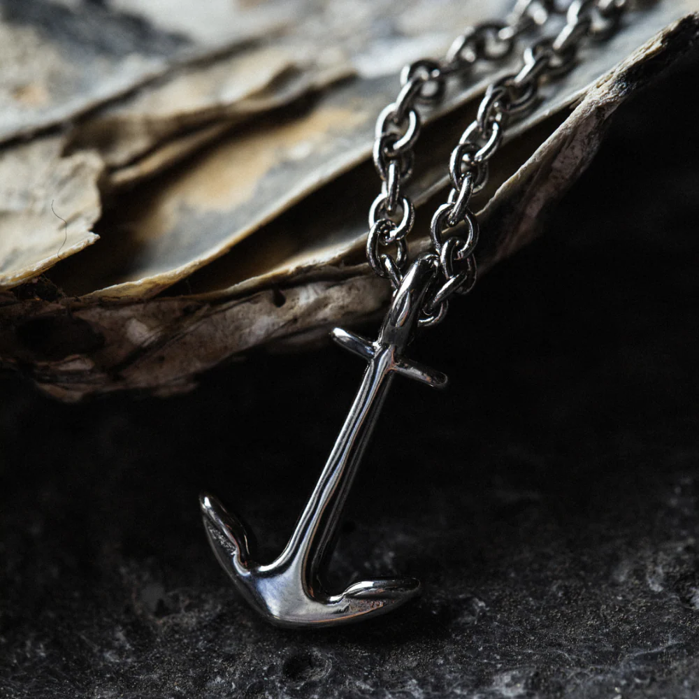Men's Anchor necklace silver