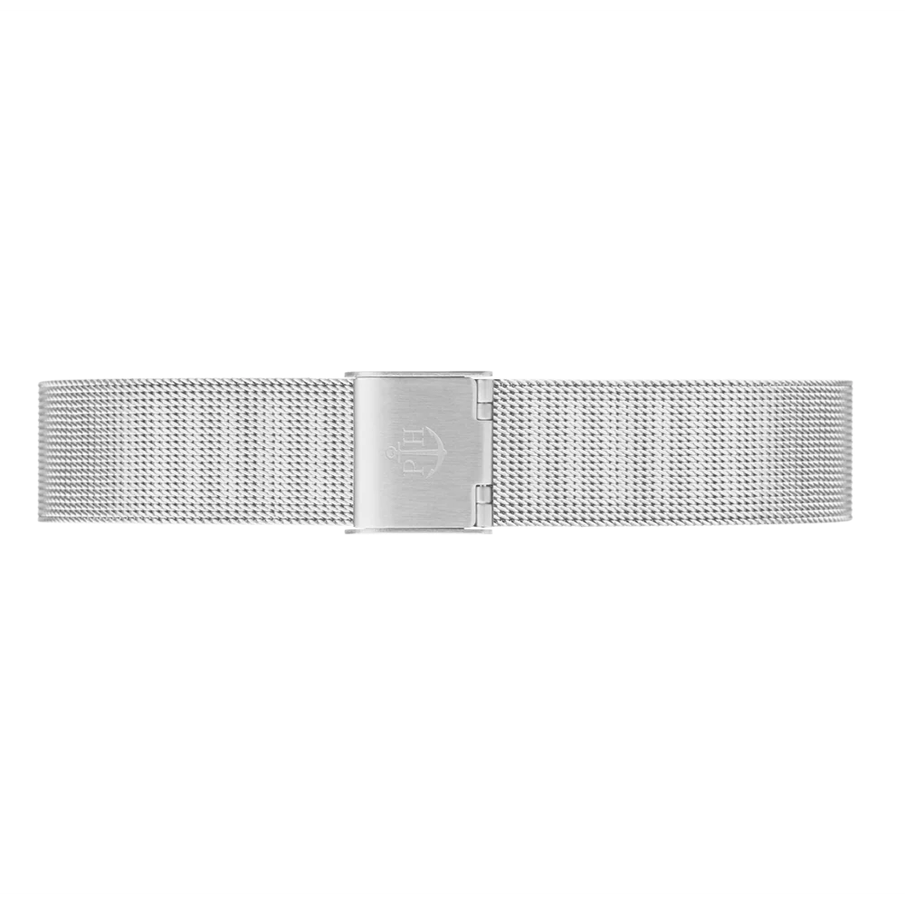 Watch strap mesh silver 16 mm