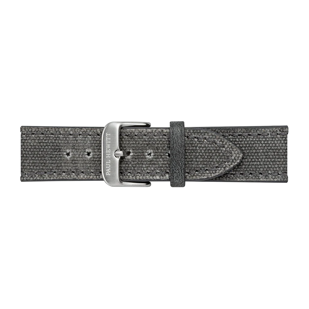 Watch strap Canvas Silver Gray 20 mm