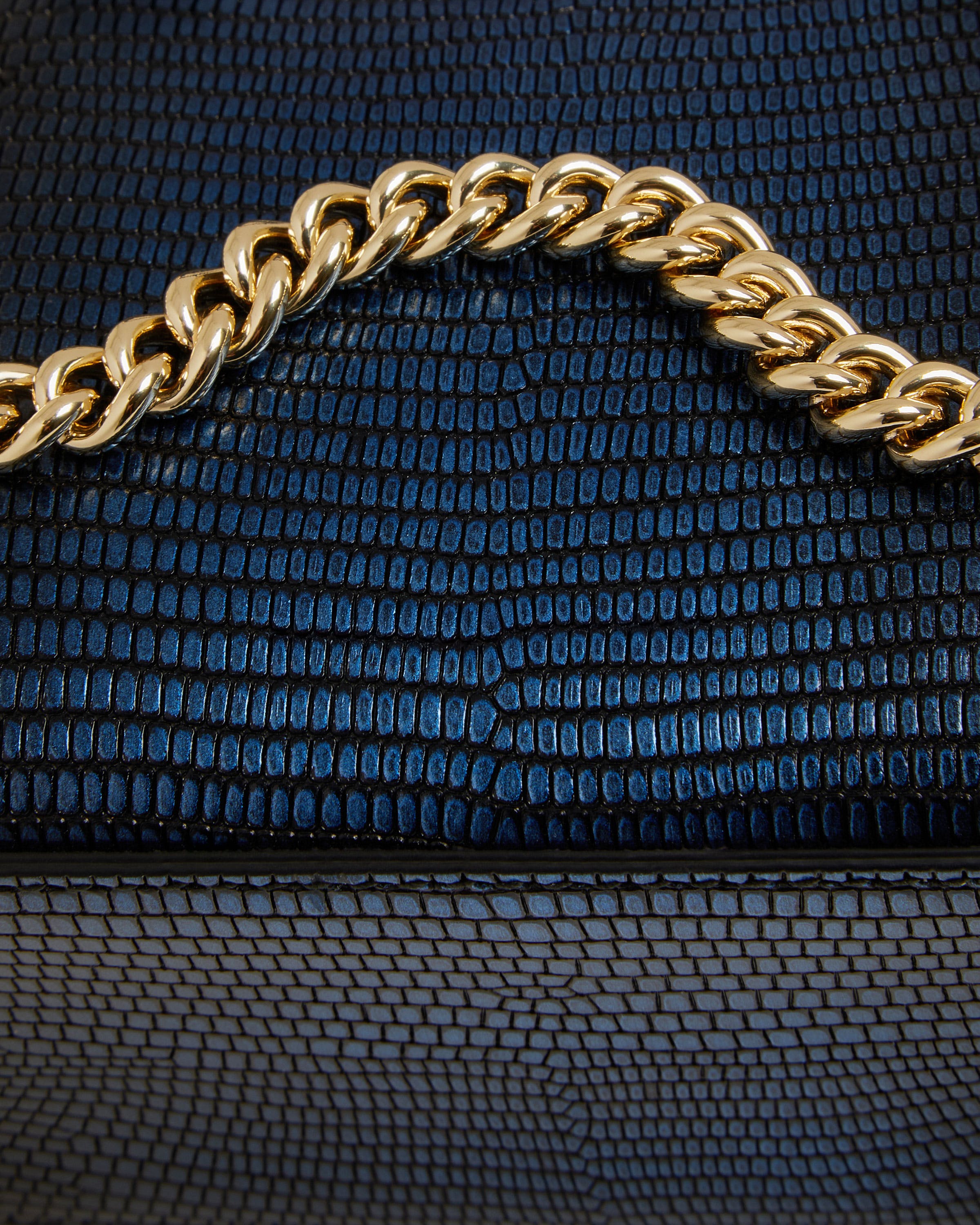 Nano Tote - Lizard-Embossed Leather Blue Ombré