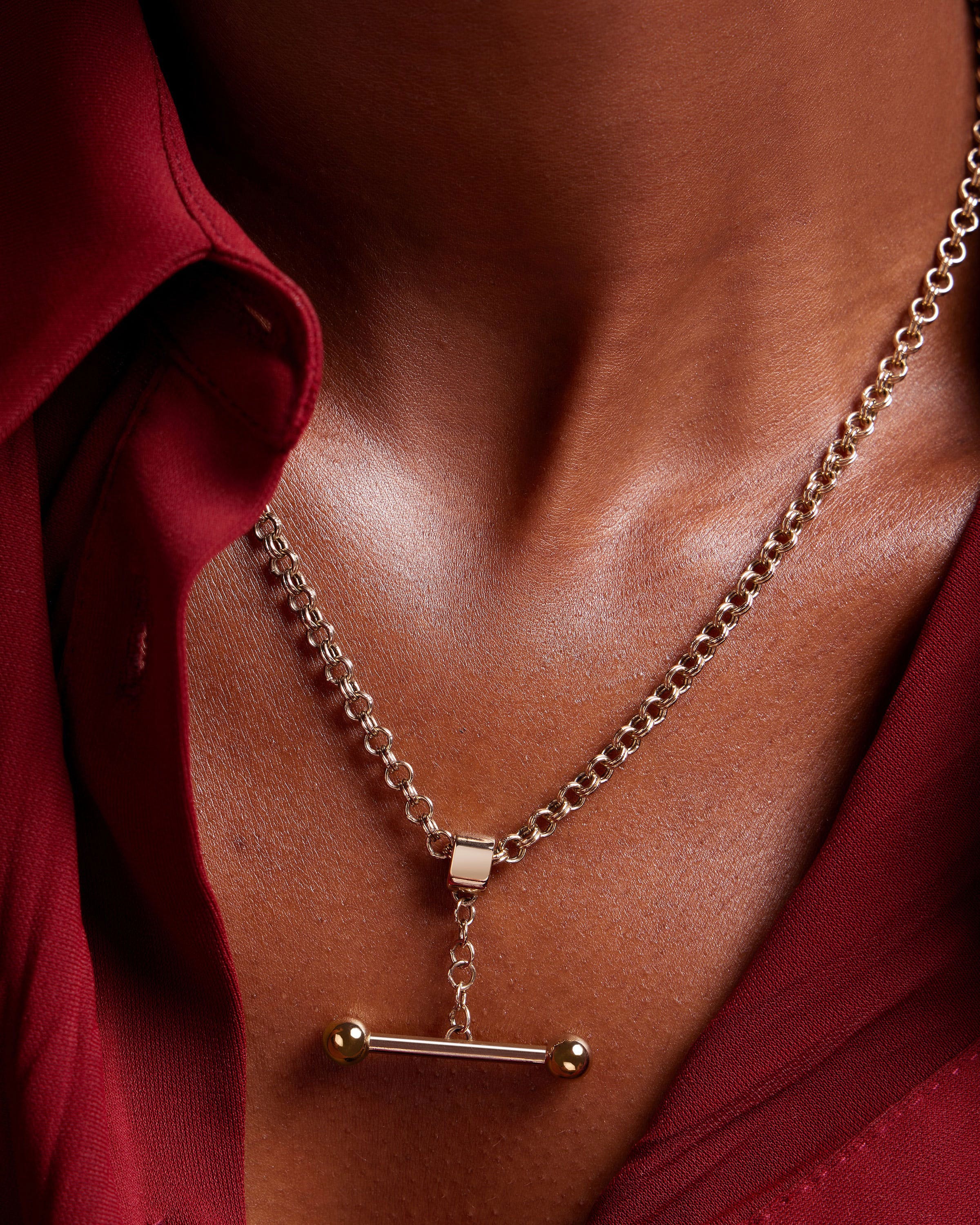 Mosaic Pendant Necklace - 22 Carat Gold Gilded