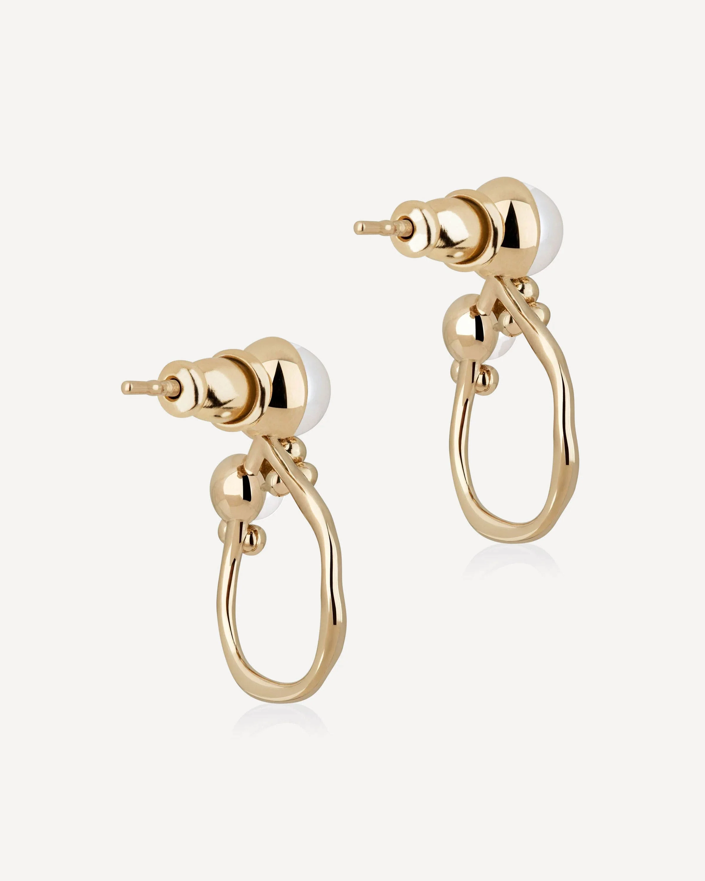 Pearl Cluster Earrings - 22 Carat Gold Gilded