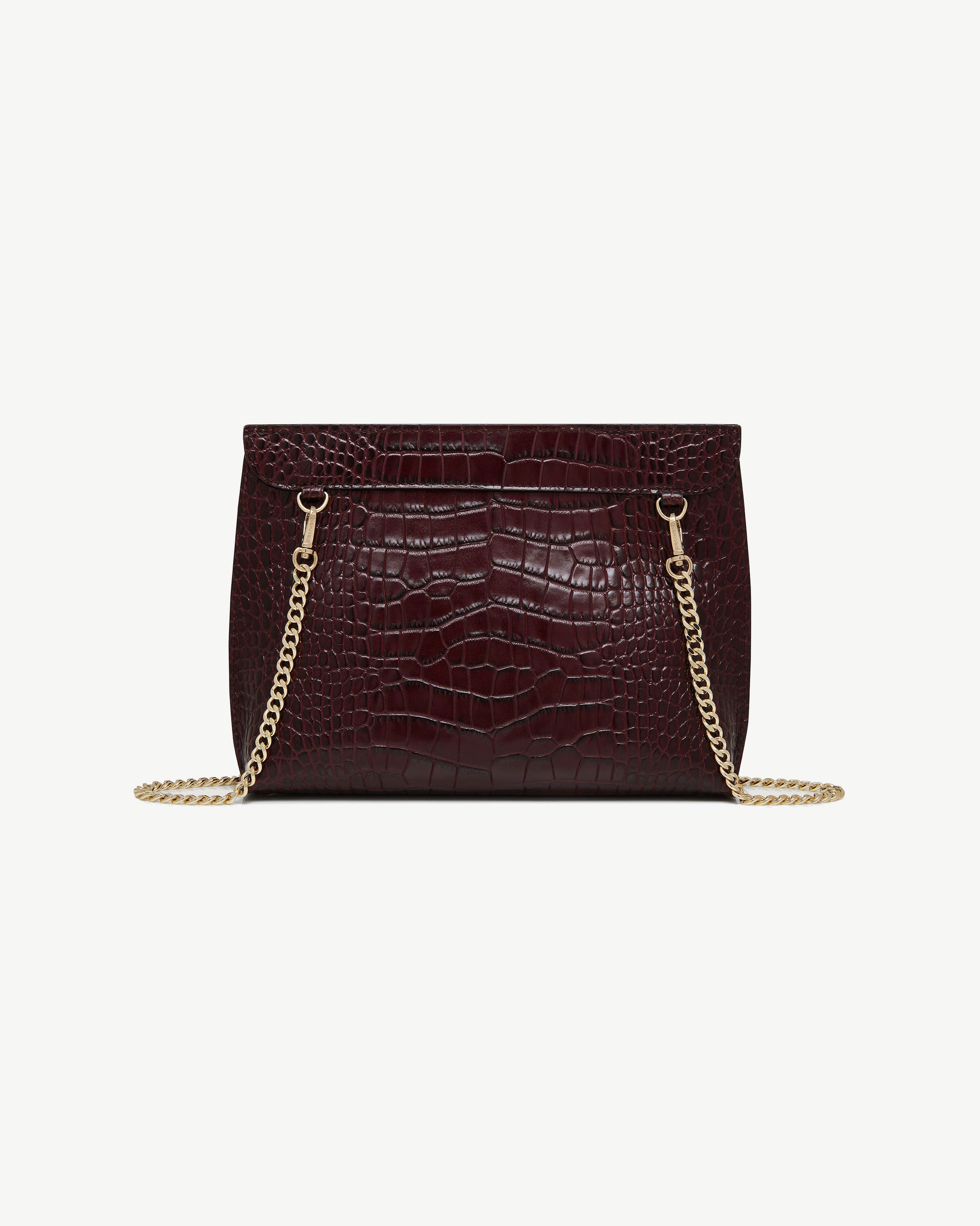 Stylist - Croc-Embossed Leather Burgundy