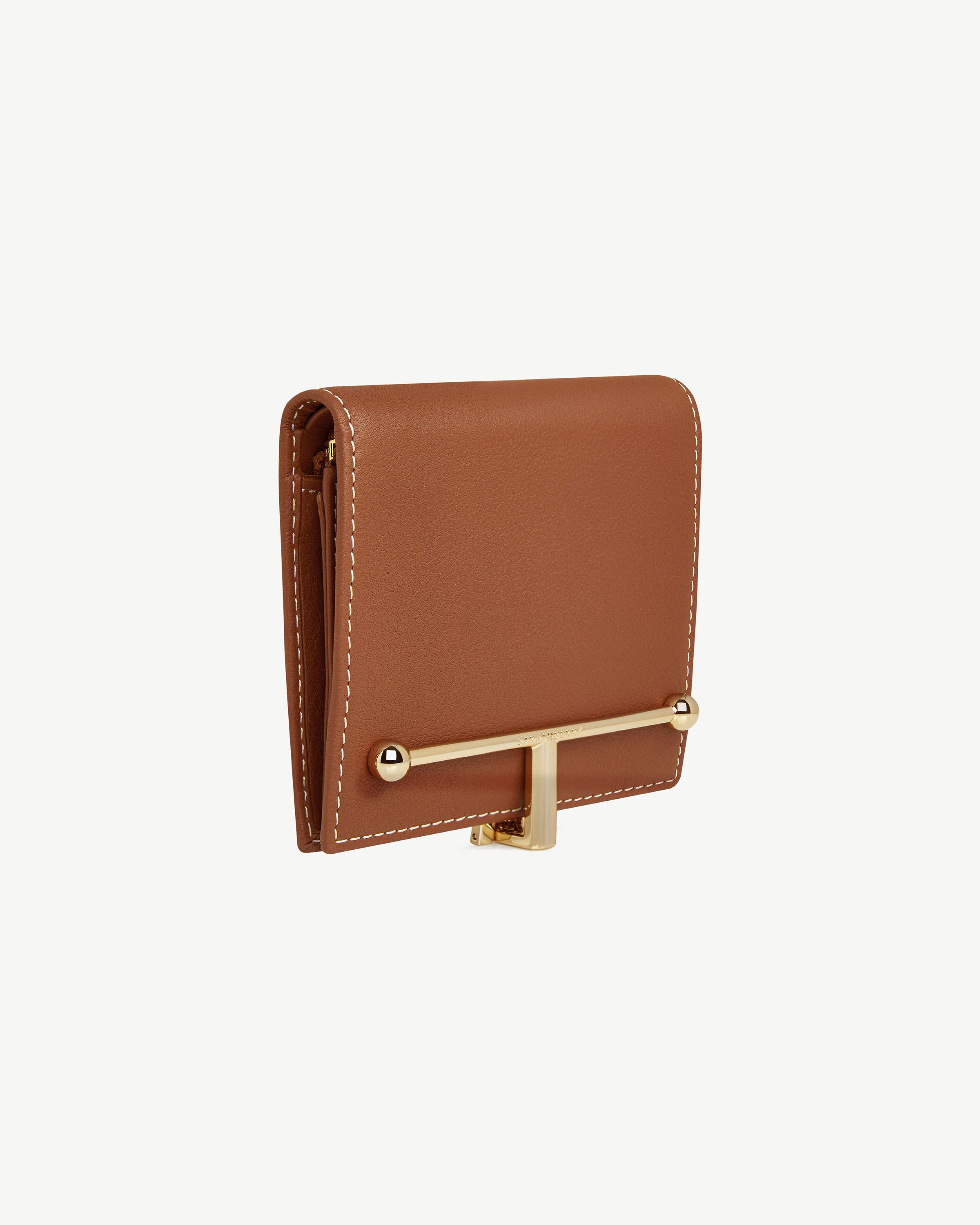 Melville Street Wallet - Chestnut with Vanilla Stitch