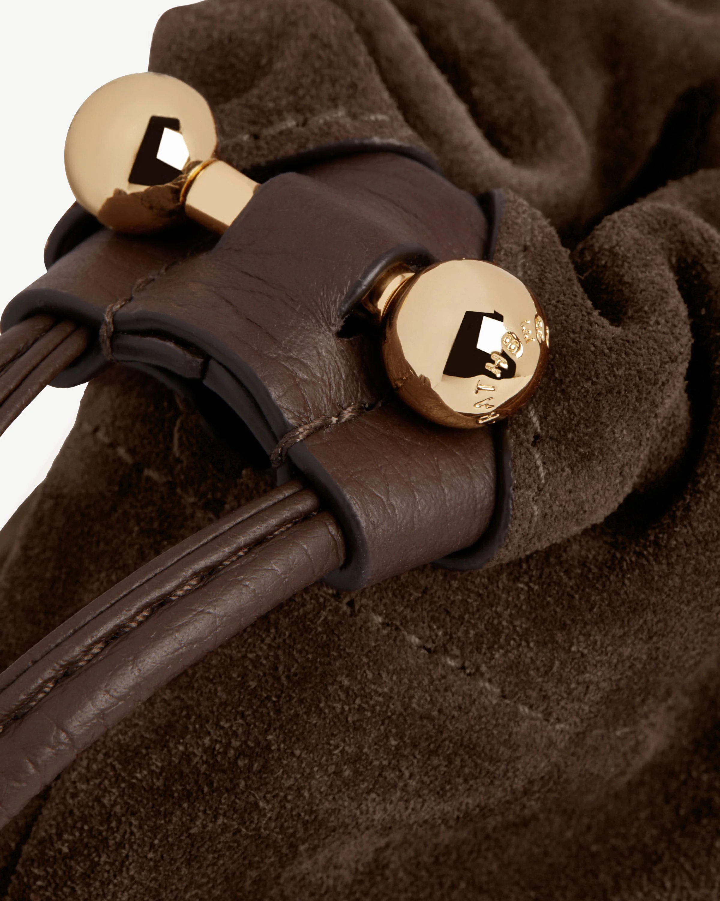 Charlotte Drawstring - Chocolate Suede