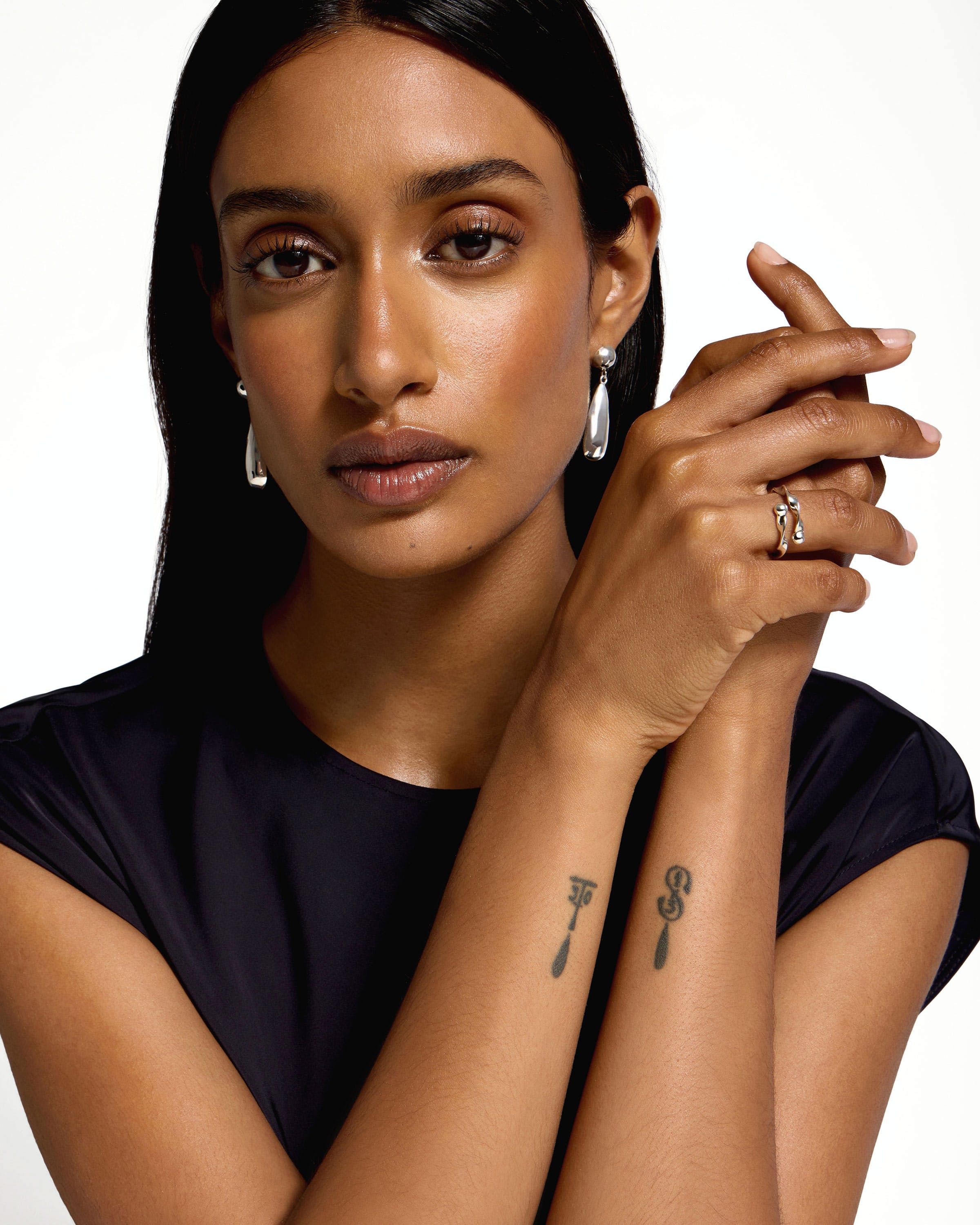 Crescent Twisted Ring - Sterling Silver