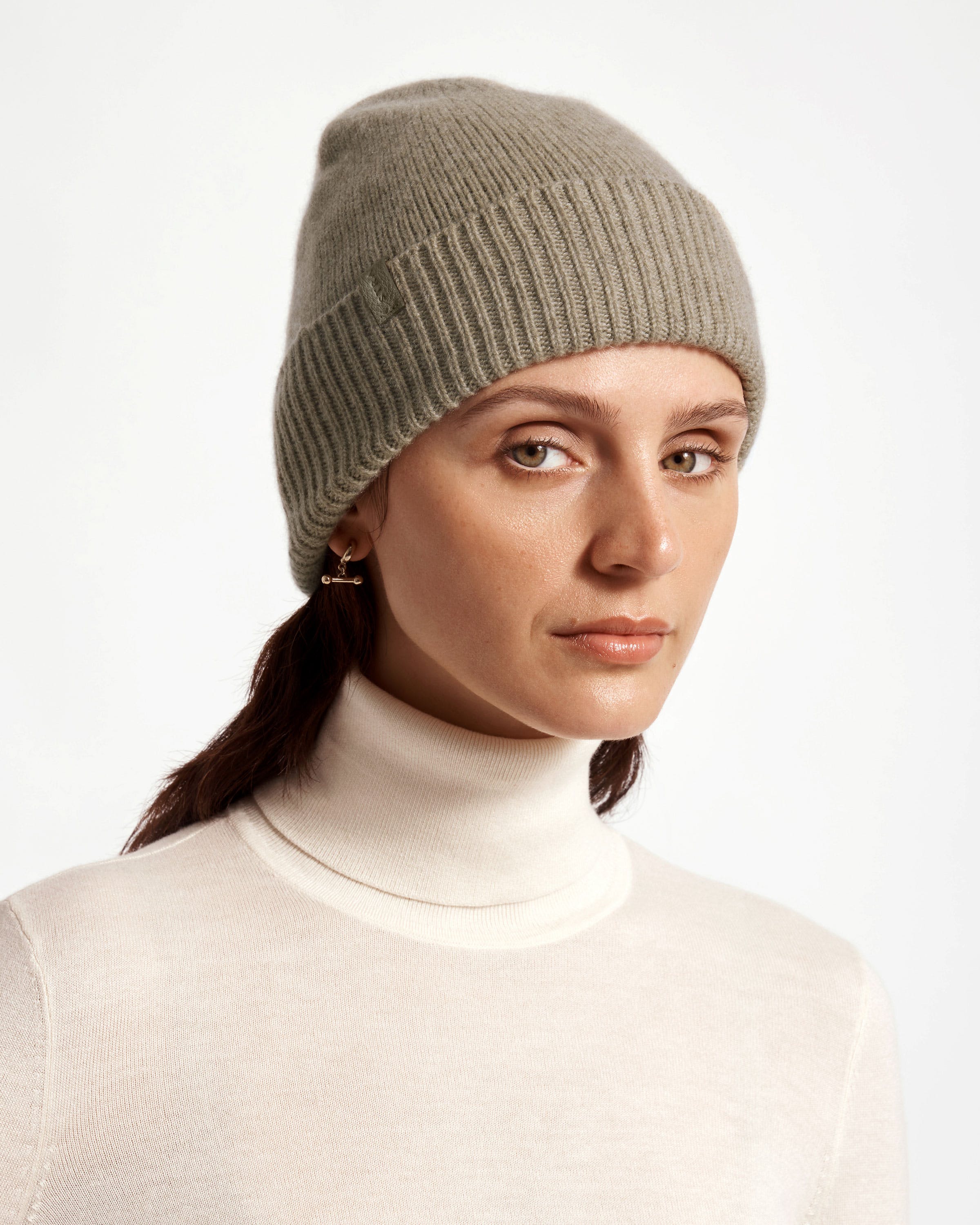Westray Ribbed Cashmere Beanie - Sage