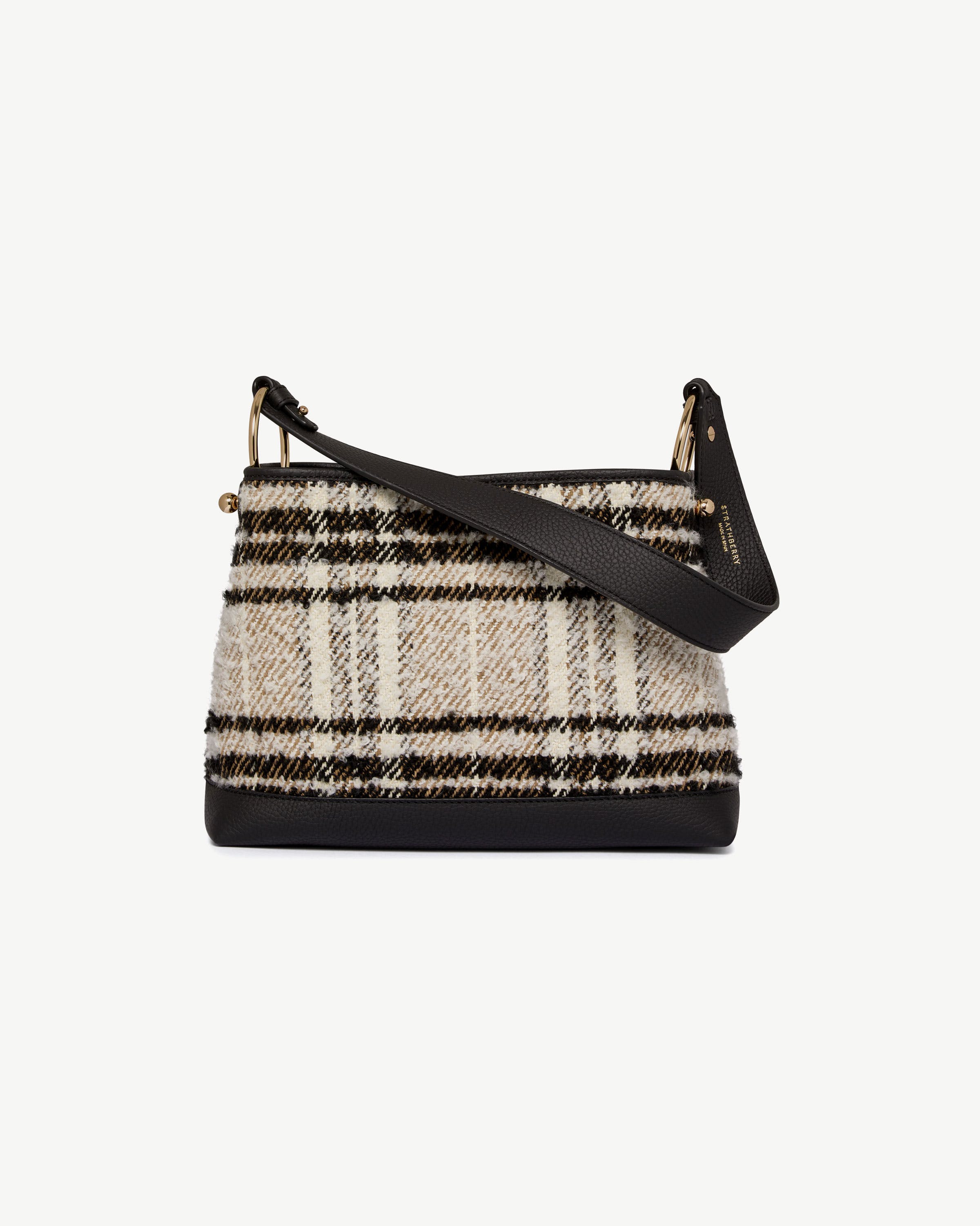 Lana Hobo - Black Bouclé Tartan