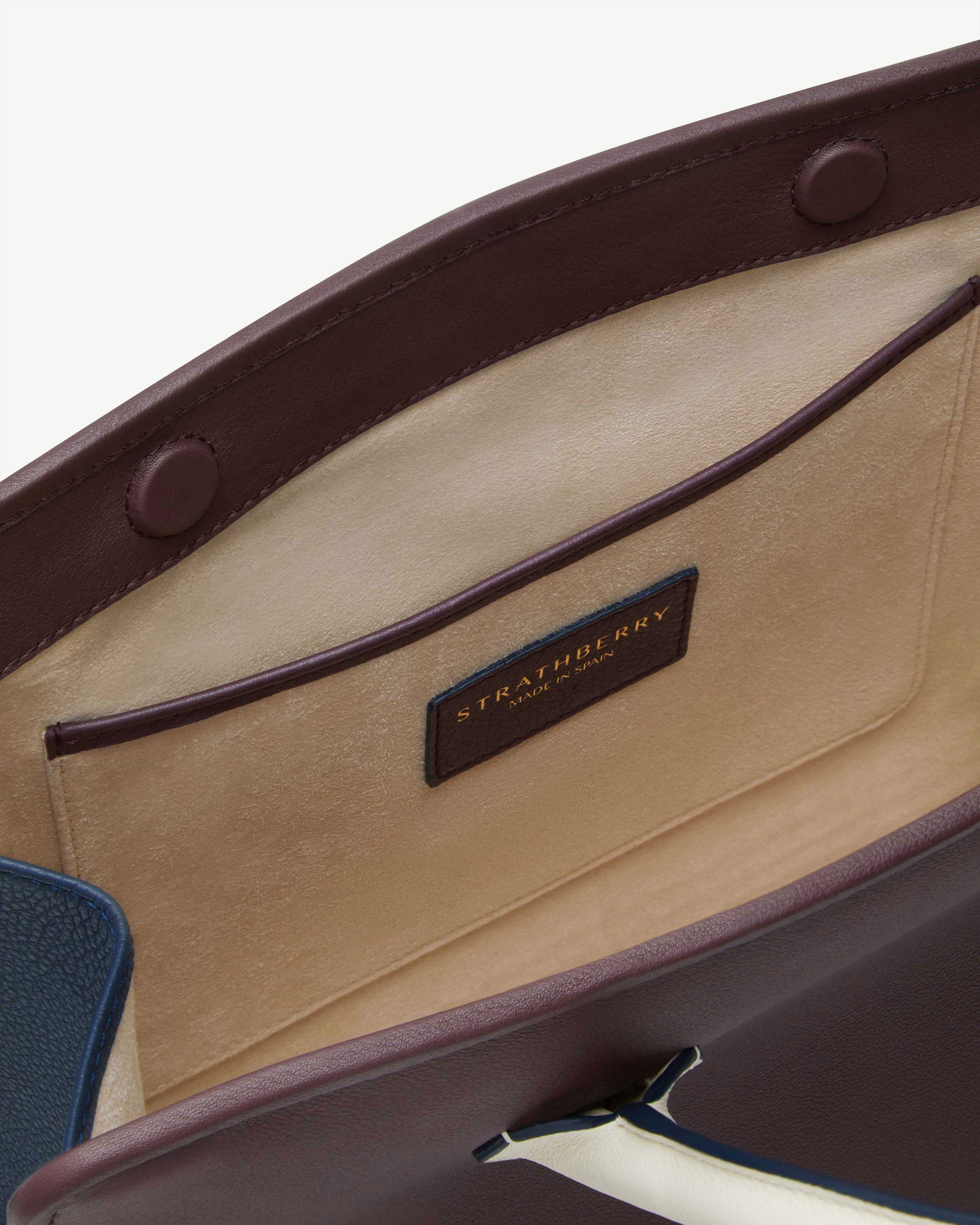 Midi Tote - Burgundy/Navy/Vanilla