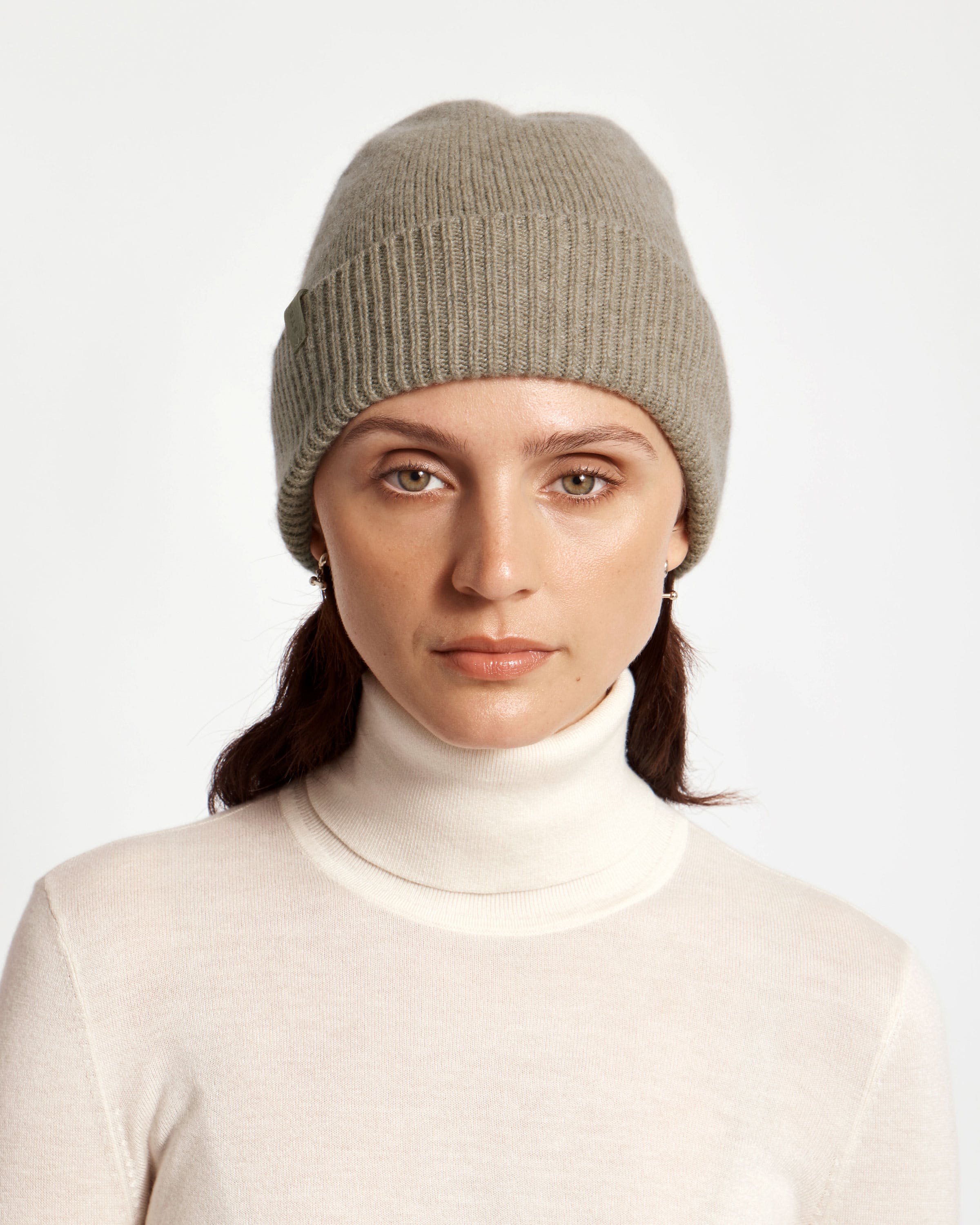 Westray Ribbed Cashmere Beanie - Sage