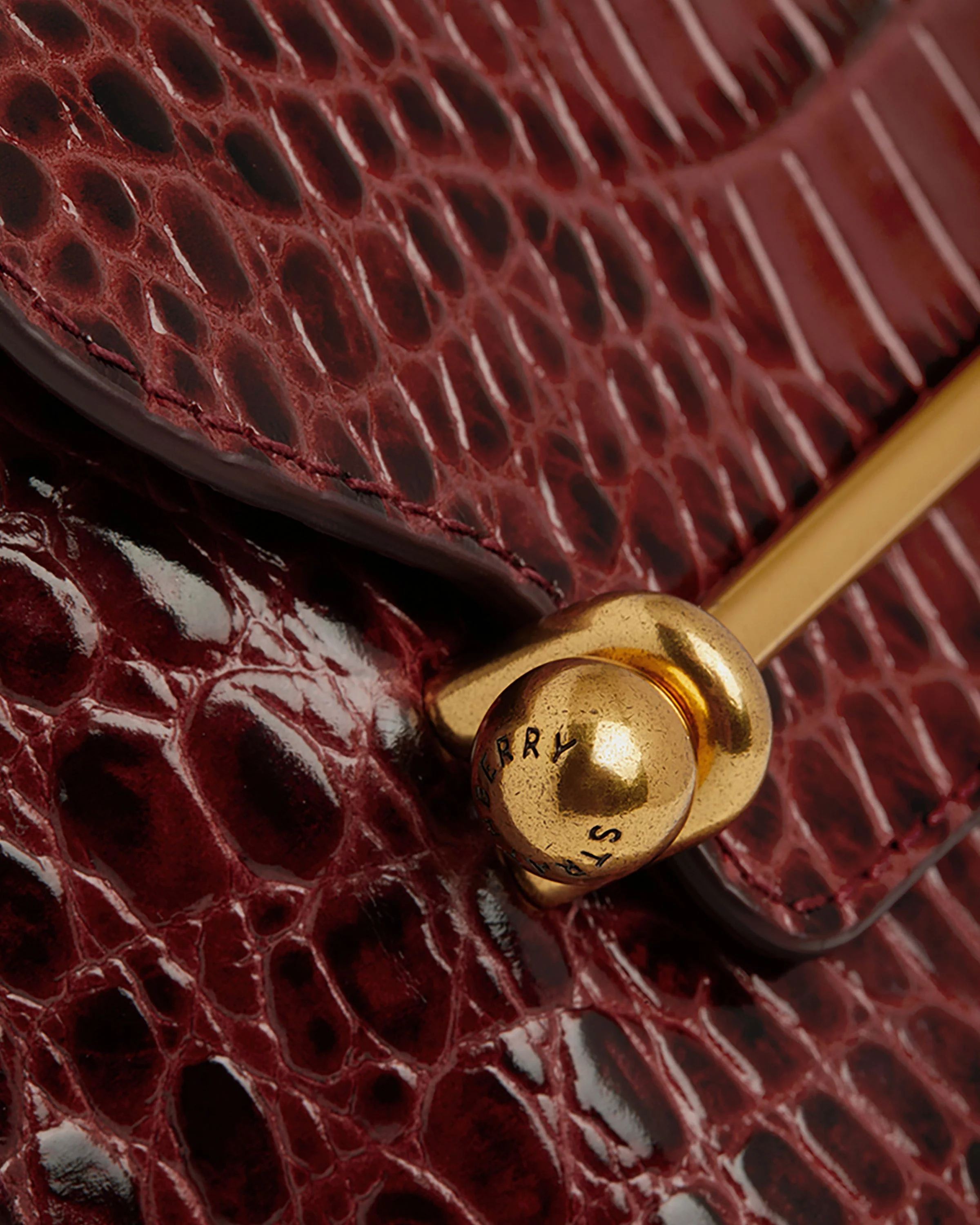 Stylist - Croc-Embossed Leather Oxblood