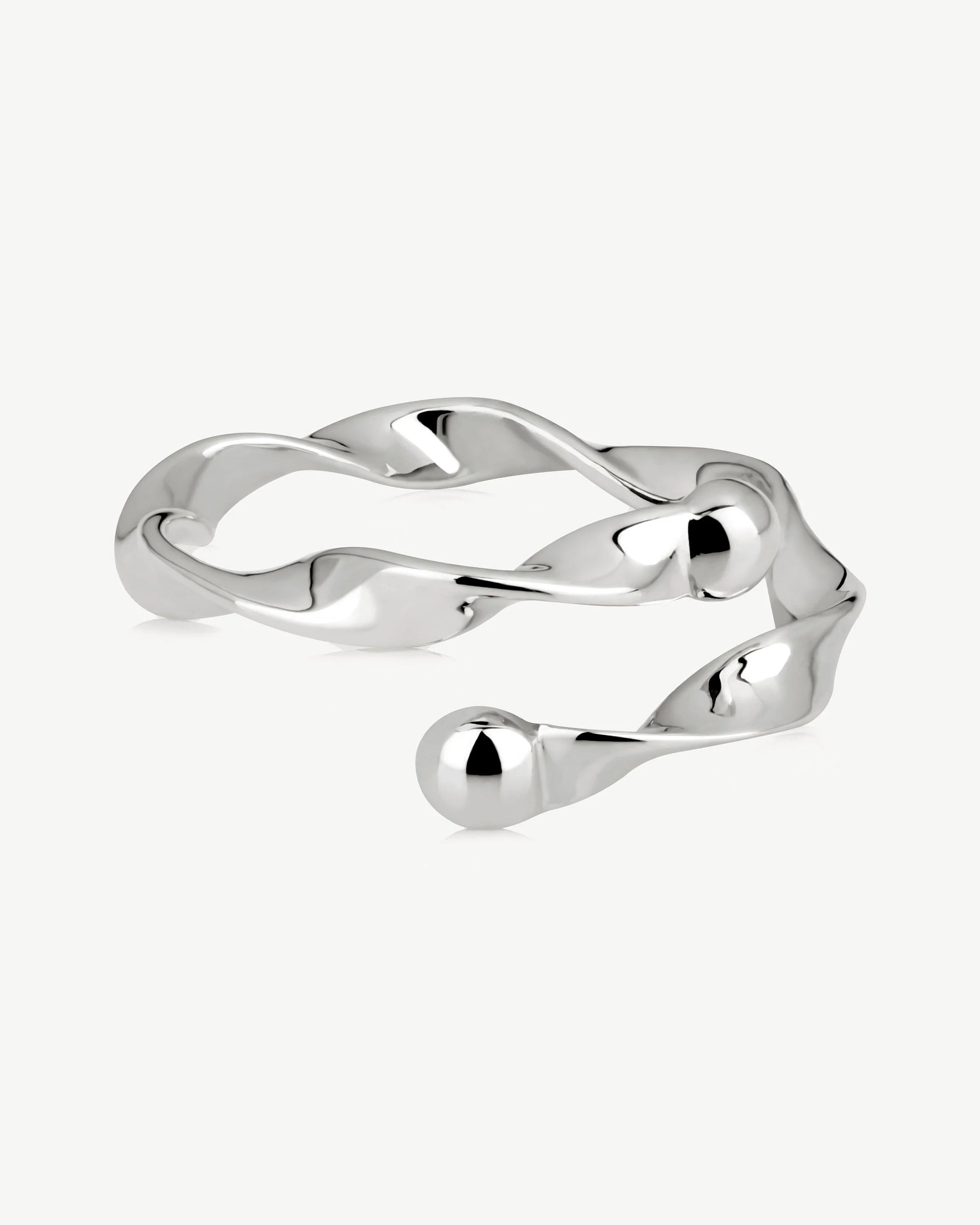 Crescent Twisted Ring - Sterling Silver