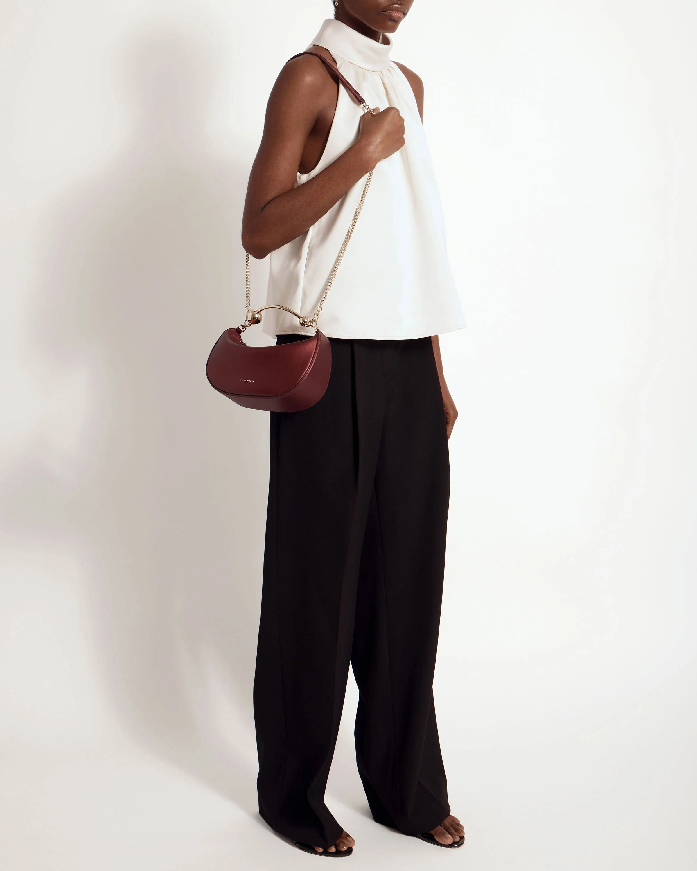 Crescent Moon Mini - Oxblood Metallic Foil