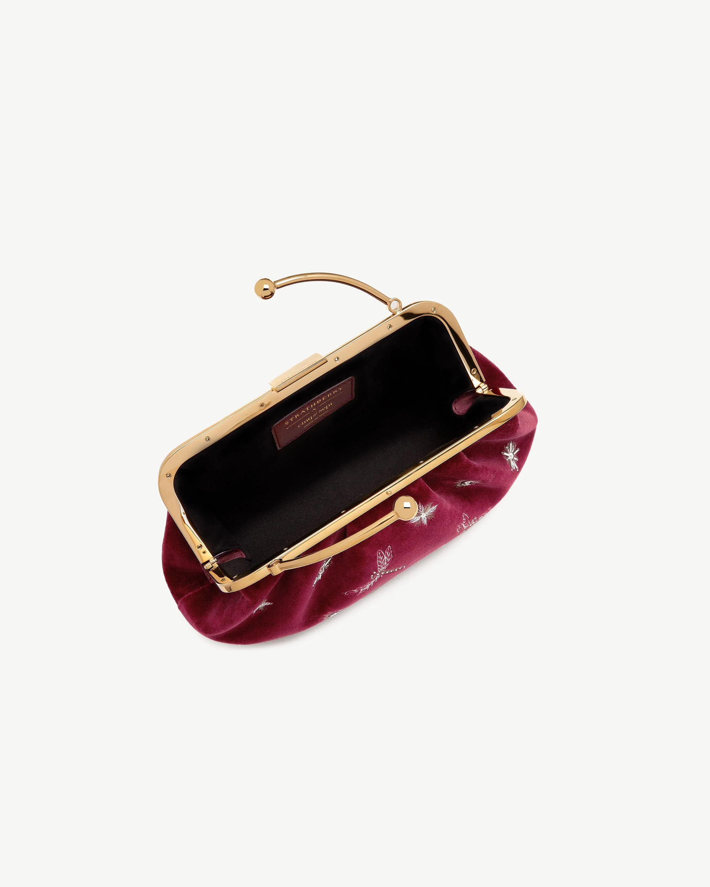 Frame Clutch - Cinq a Sept Bordeaux Embroidered Velvet