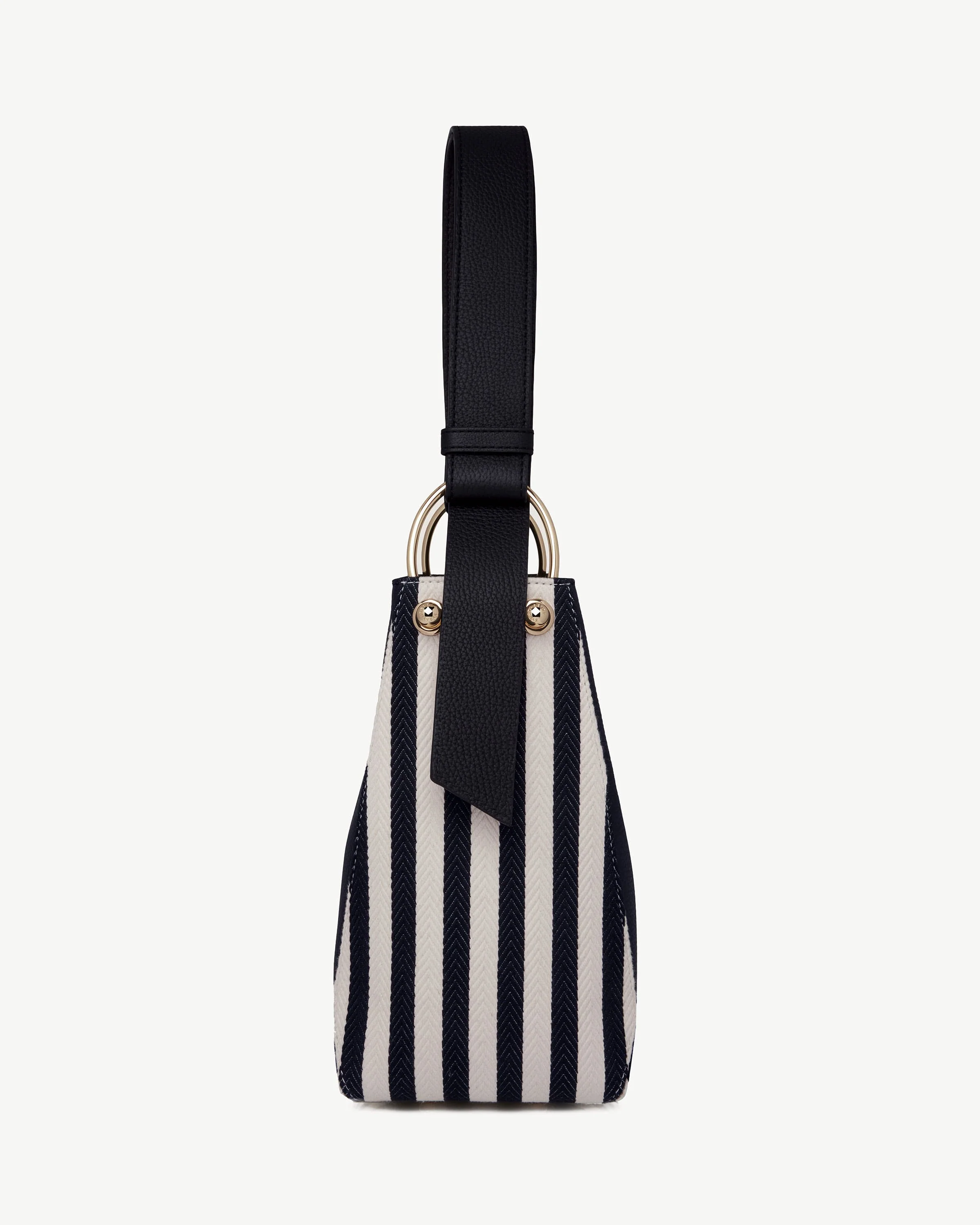 Lana Midi Bucket Bag - Striped Canvas
