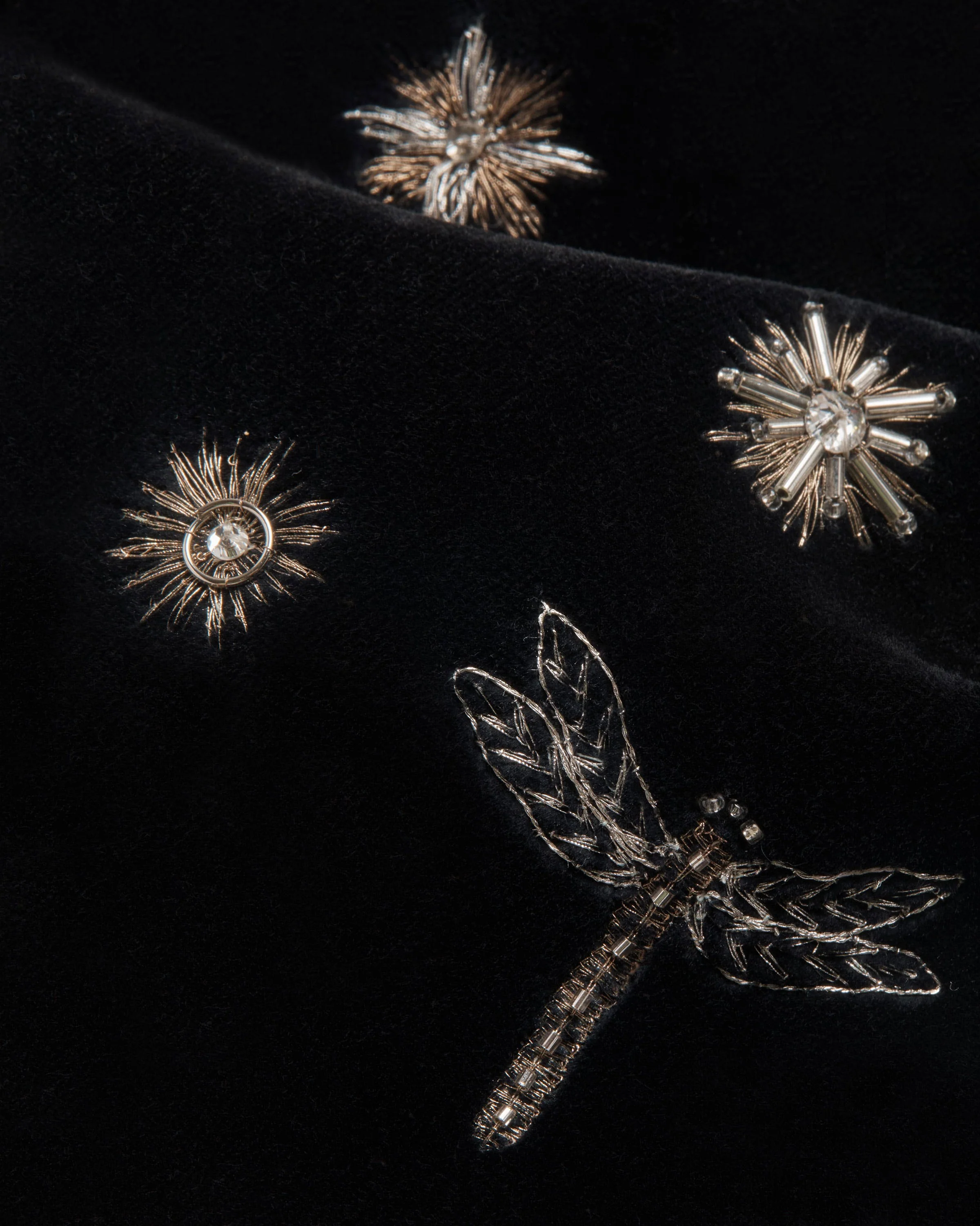 Frame Clutch - Cinq a Sept Black Embroidered Velvet