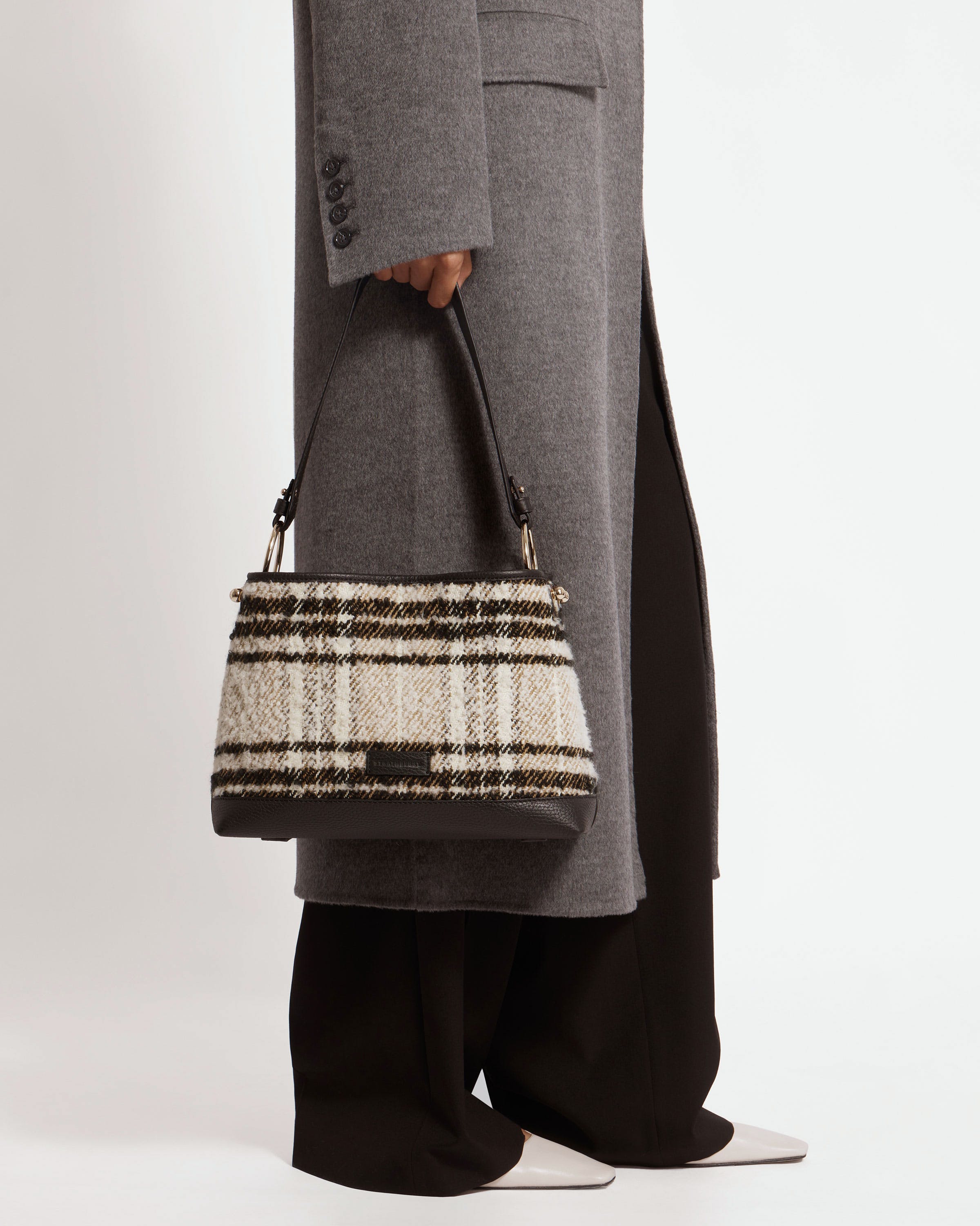 Lana Hobo - Black Bouclé Tartan