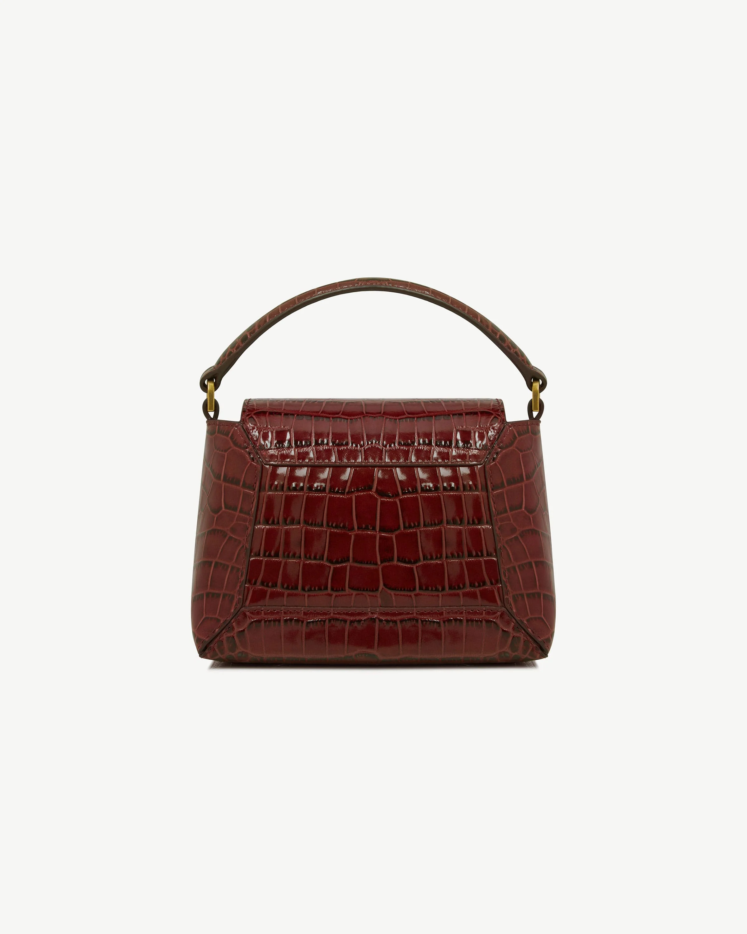 Mosaic Nano - Croc-Embossed Leather Oxblood